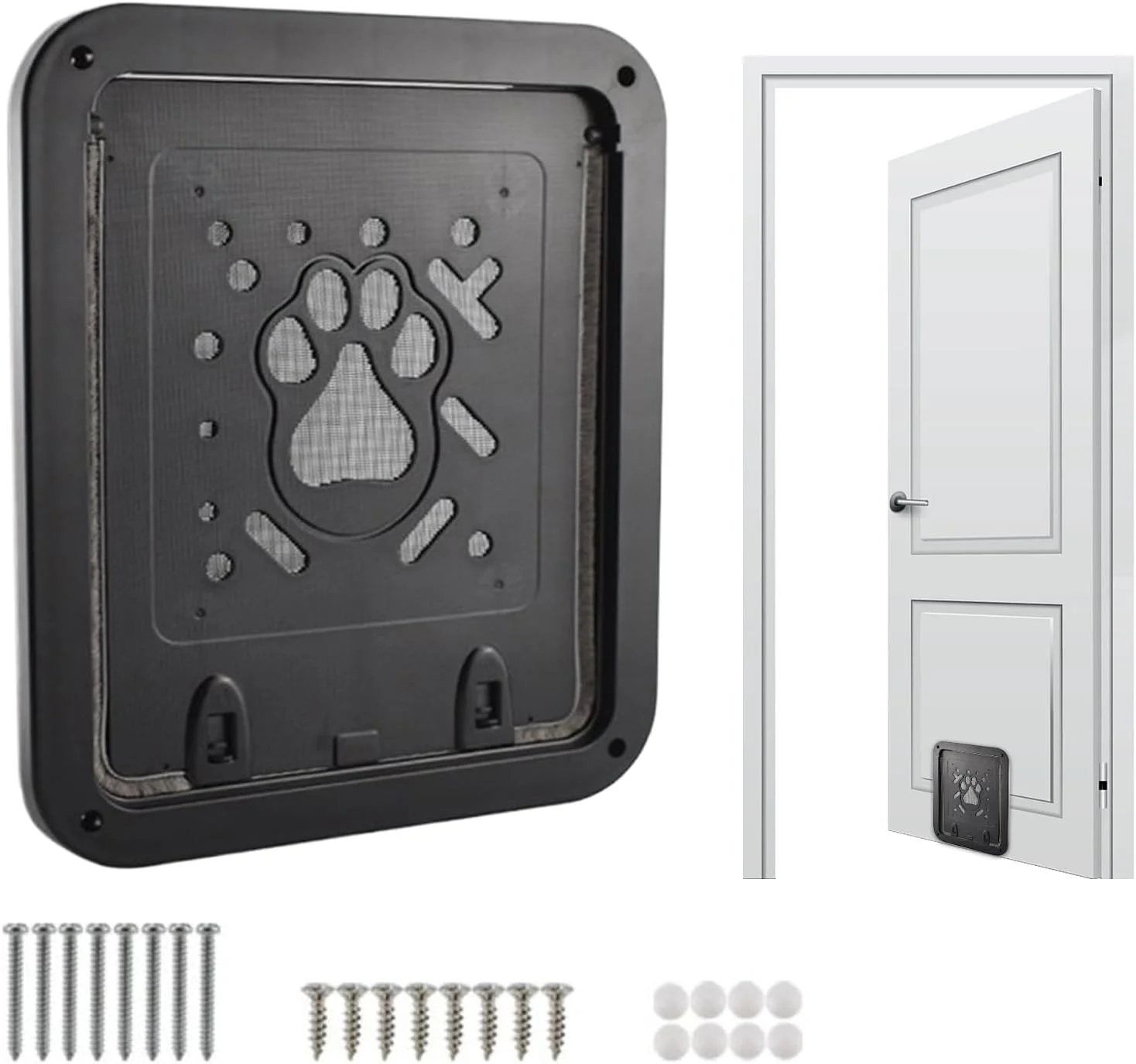 درب گربه برای دیوار - درب سگ با بستن خودکار - درب حیوانات خانگی تزئینی و تنفسی برای آپارتمان، راهرو، ایوان، داخل خانه، گاراژ، پاسیو