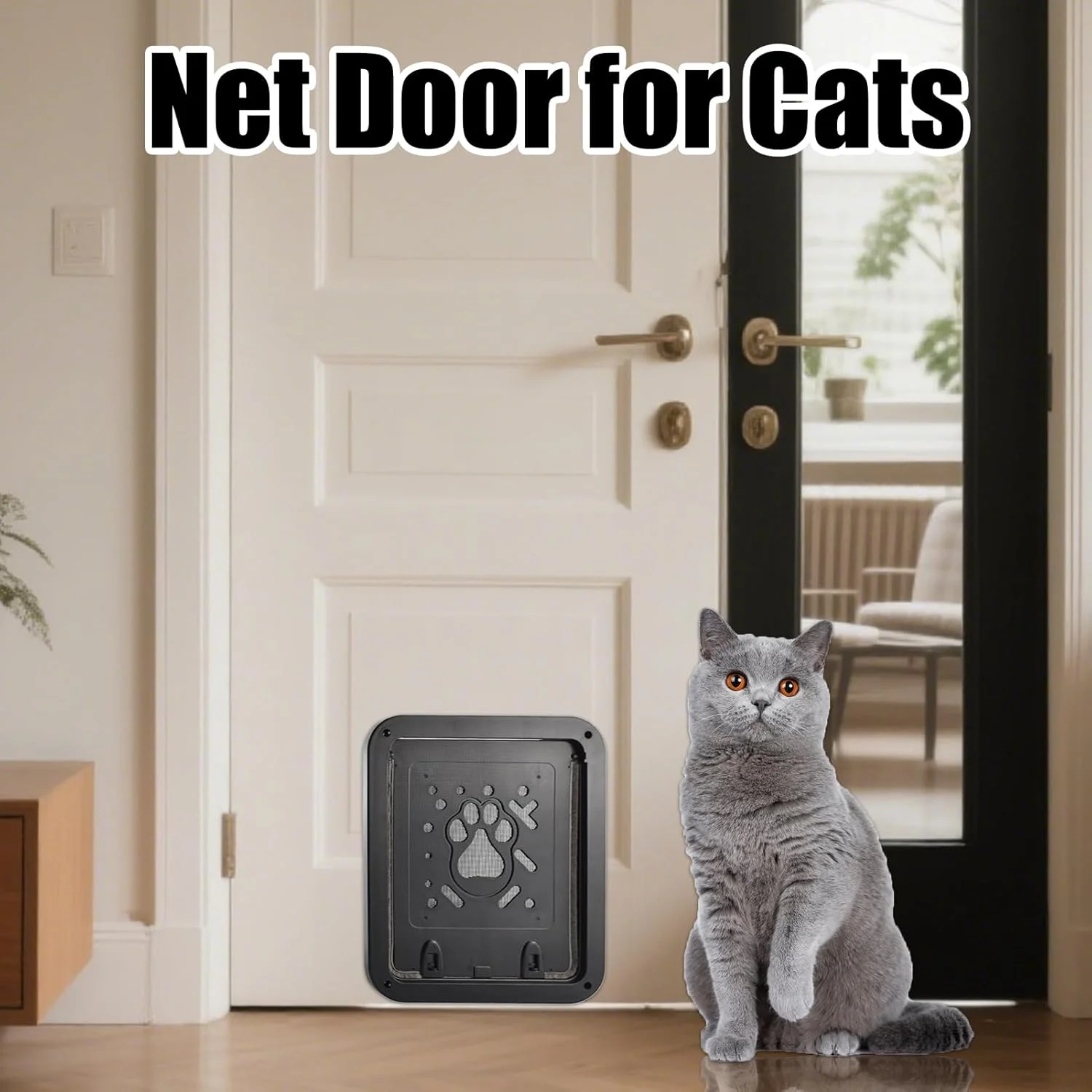 درب گربه برای دیوار - درب سگ با بستن خودکار - درب حیوانات خانگی تزئینی و تنفسی برای آپارتمان، راهرو، ایوان، داخل خانه، گاراژ، پاسیو