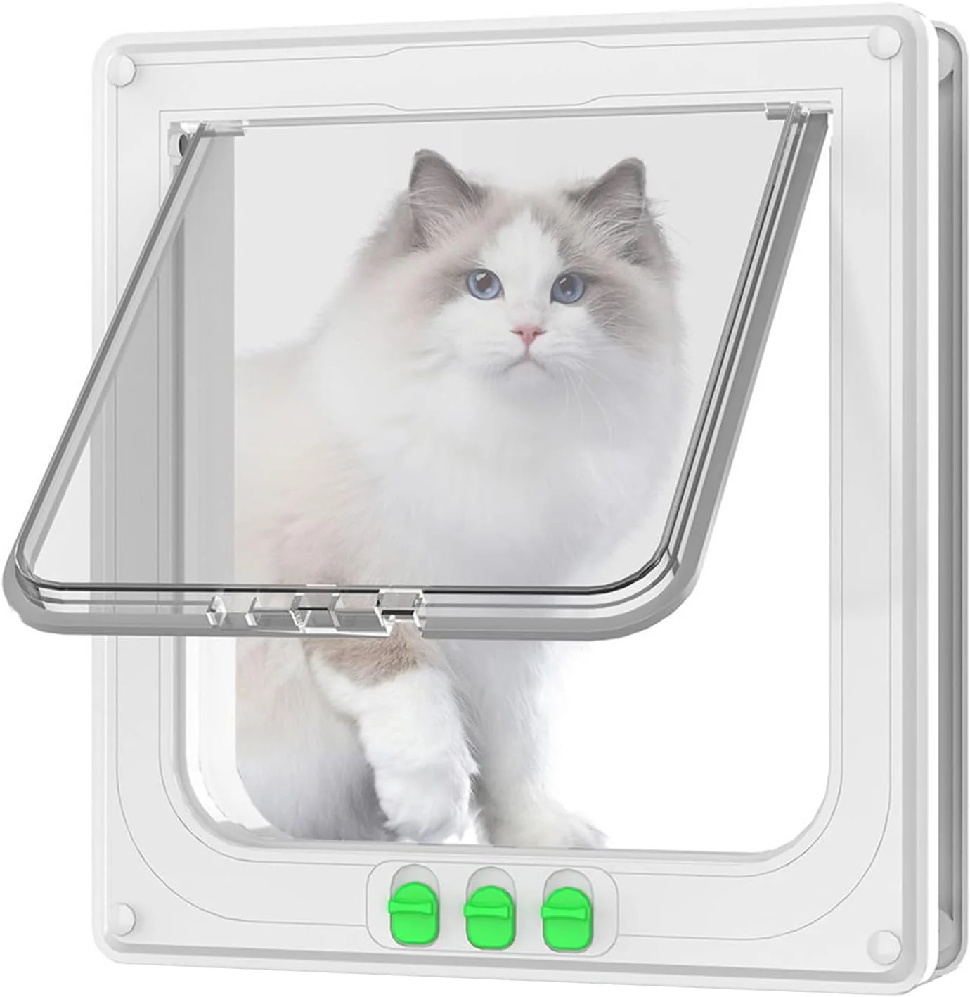 درب داخلی گربه - درب سگ با بازشوی دو طرفه | دروازه شفاف ایمن با بازشوی دوبل برای پنجره خانه خانوادگی حیوانات خانگی در فضای باز و داخل خانه