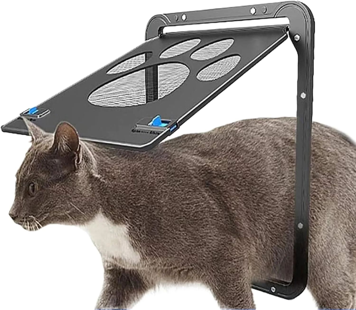 درب توری گربه - درب حیوانات خانگی با فلپ مغناطیسی برای توری | درب توری قفل‌شو اتوماتیک برای پنجره، پاسیو، اتاق خواب، آشپزخانه، اتاق نشیمن، خانه روستایی، توله سگ و بچه گربه