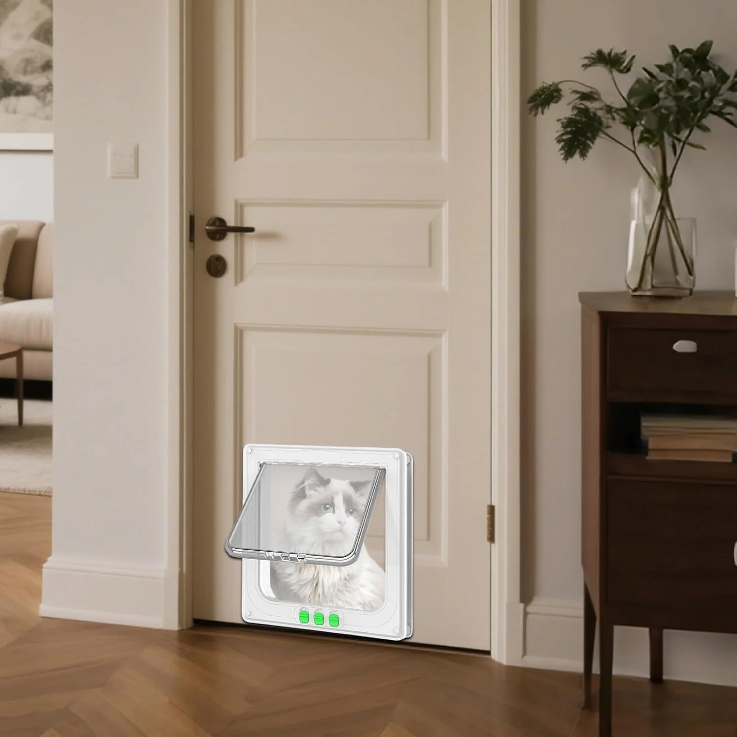 درب داخلی گربه - درب بزرگ سگ اکریلیک - دروازه شفاف دوتایی برای دسترسی حیوانات خانگی در داخل و خارج از خانه، پنجره توله سگ، خانه، آپارتمان