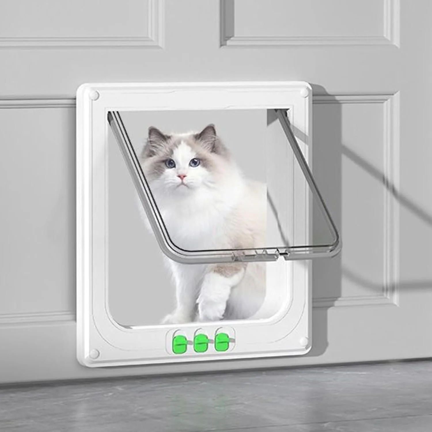 درب داخلی گربه - درب دو طرفه ایمن سگ | دروازه شفاف دوتایی برای دسترسی حیوانات خانگی به داخل و خارج از خانه، پنجره توله سگ، آپارتمان خانوادگی