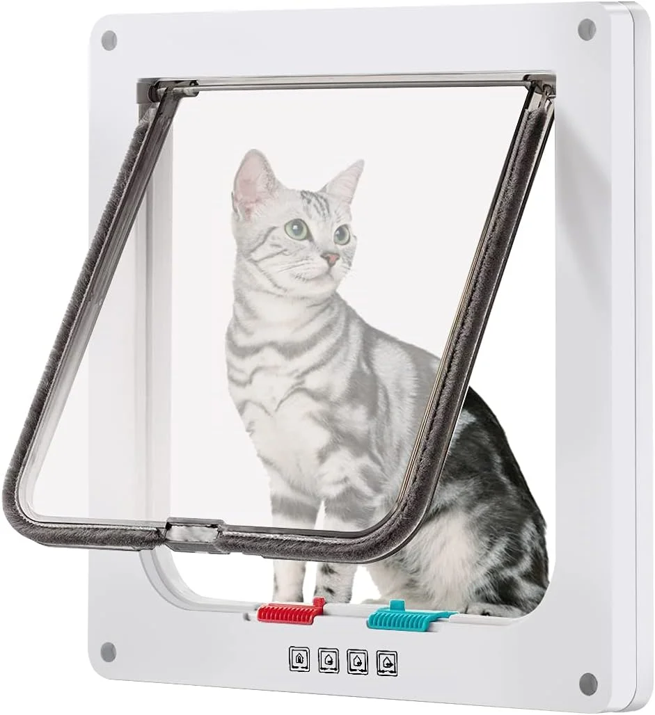 درب بزرگ گربه CEESC (اندازه بیرونی 28x25 سانتی متر)، درب گربه 4 حالته قفل شونده برای پنجره ها و درب های شیشه ای کشویی، درب ضد آب برای گربه ها و سگ های کوچک با دور کمر < 63 سانتی متر درب بزرگ گربه CEESC (اندازه بیرونی 28x25 سانتی متر)، درب گربه 4 حالته قفل شونده برای پنجره ها و درب های شیشه ای کشویی، درب ضد آب برای گربه ها و سگ های کوچک با دور کمر < 63 سانتی متر