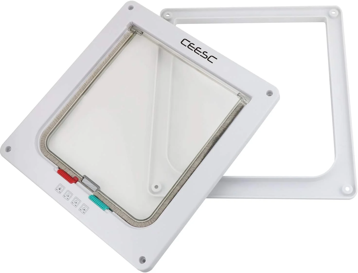 درب بزرگ گربه CEESC (اندازه بیرونی 28x25 سانتی متر)، درب گربه 4 حالته قفل شونده برای پنجره ها و درب های شیشه ای کشویی، درب ضد آب برای گربه ها و سگ های کوچک با دور کمر < 63 سانتی متر درب بزرگ گربه CEESC (اندازه بیرونی 28x25 سانتی متر)، درب گربه 4 حالته قفل شونده برای پنجره ها و درب های شیشه ای کشویی، درب ضد آب برای گربه ها و سگ های کوچک با دور کمر < 63 سانتی متر