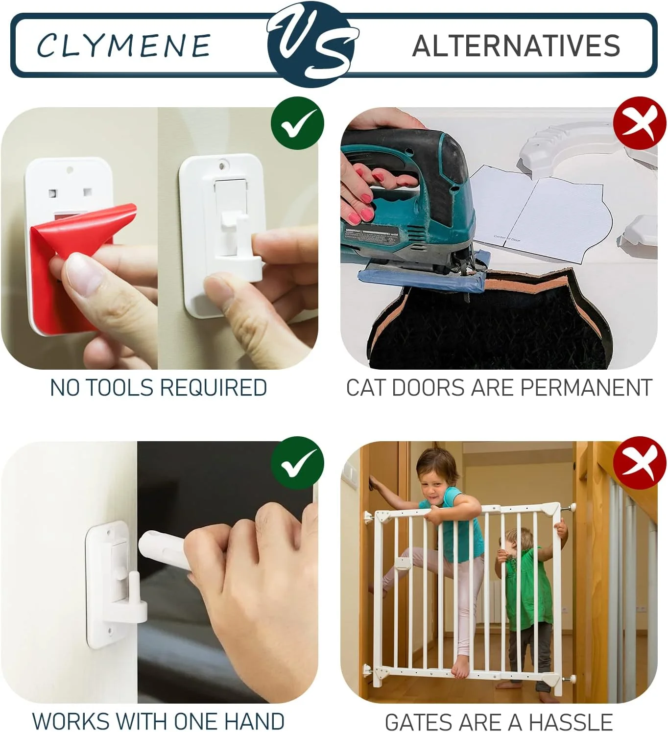 قفل و نگهدارنده درب گربه CLYMENE، قفل درب قابل تنظیم کودک و محافظ انگشت، به گربه ها اجازه ورود می دهد و سگ ها را از خاک و غذا دور نگه می دارد، بدون نیاز به دروازه حیوانات خانگی یا درب داخلی گربه (سفید) قفل و نگهدارنده درب گربه CLYMENE، قفل درب قابل تنظیم کودک و محافظ انگشت، به گربه ها اجازه ورود می دهد و سگ ها را از خاک و غذا دور نگه می دارد، بدون نیاز به دروازه حیوانات خانگی یا درب داخلی گربه (سفید)