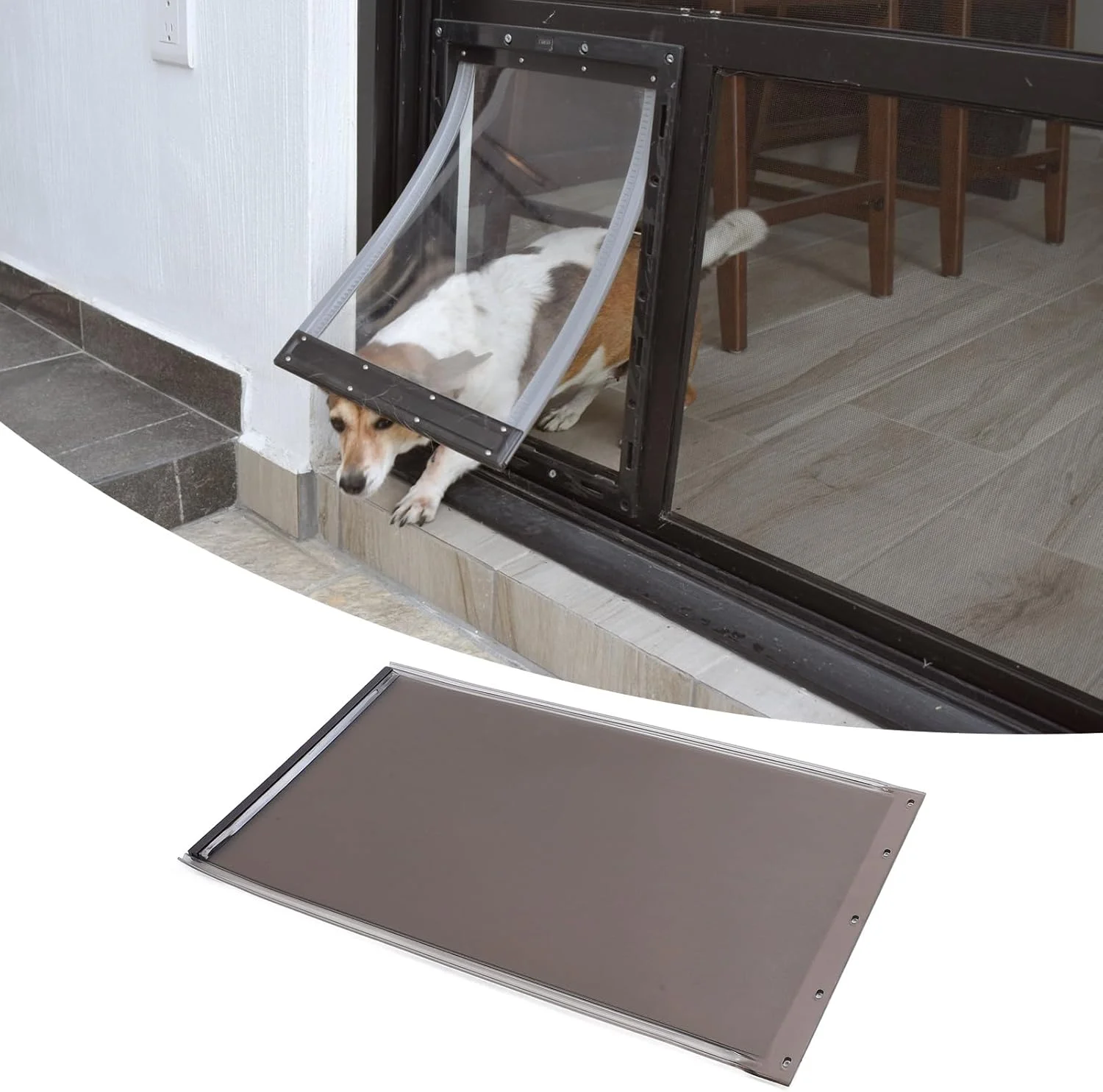 درب مغناطیسی جایگزین برای سگ - پلاستیک نرم شفاف با بست مغناطیسی، دریچه انعطاف پذیر برای سگ، توله سگ و گربه (L) درب مغناطیسی جایگزین برای سگ - پلاستیک نرم شفاف با بست مغناطیسی، دریچه انعطاف پذیر برای سگ، توله سگ و گربه (L)