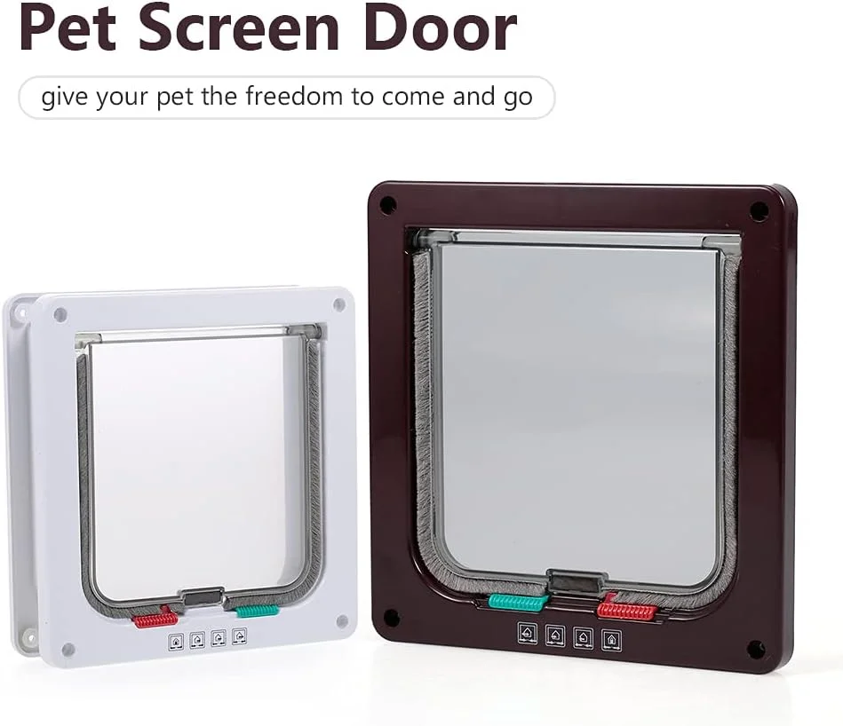 درب ورودی حیوانات خانگی، درب ایمن با قفل 4 حالته و بسته شدن خودکار برای گربه و سگ های کوچک درب ورودی حیوانات خانگی، درب ایمن با قفل 4 حالته و بسته شدن خودکار برای گربه و سگ های کوچک
