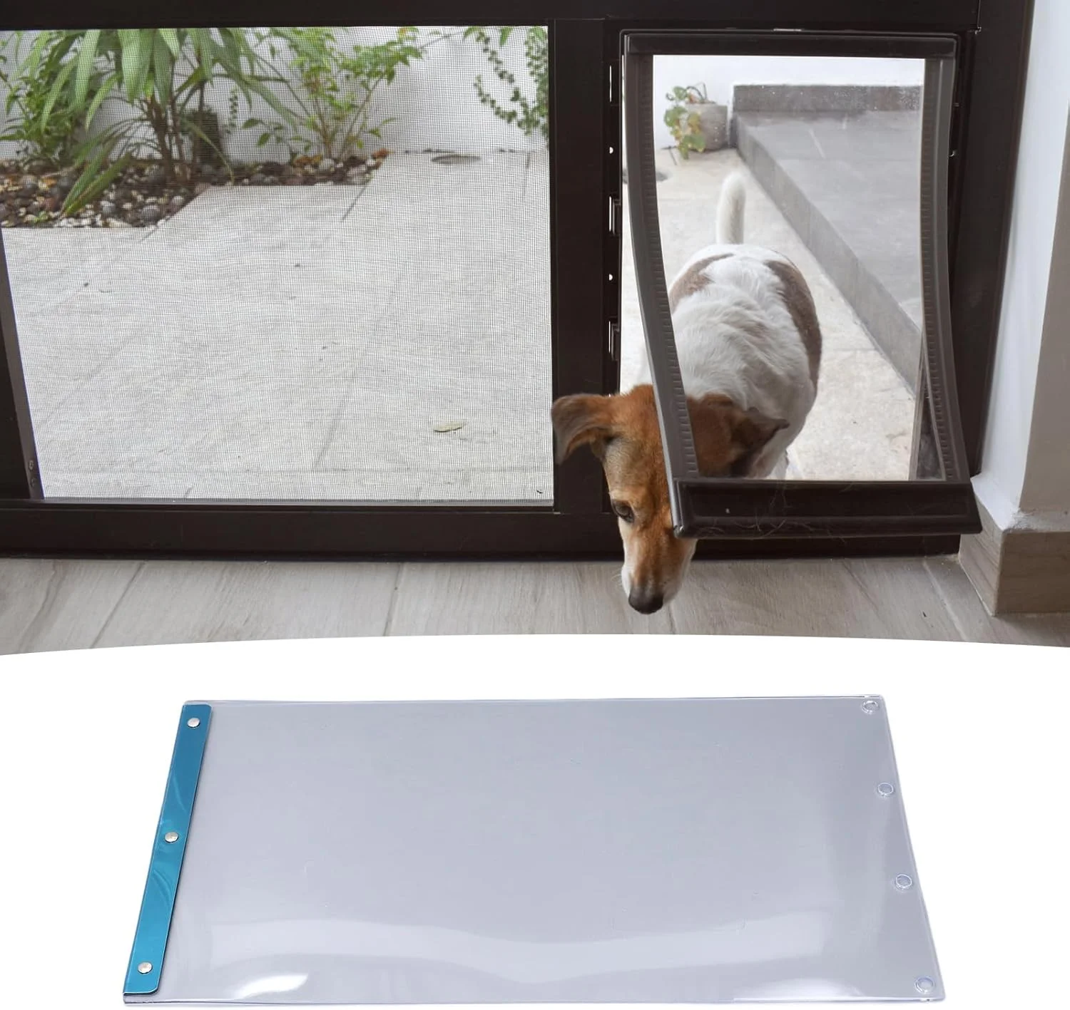 درب تعویضی سگ قابل تنظیم Cryfokt، درب مقاوم پیشگیری از گرد و غبار گربه سگ، دریچه های مغناطیسی شفاف حیوانات خانگی برای خانه حیوانات خانگی سگ
