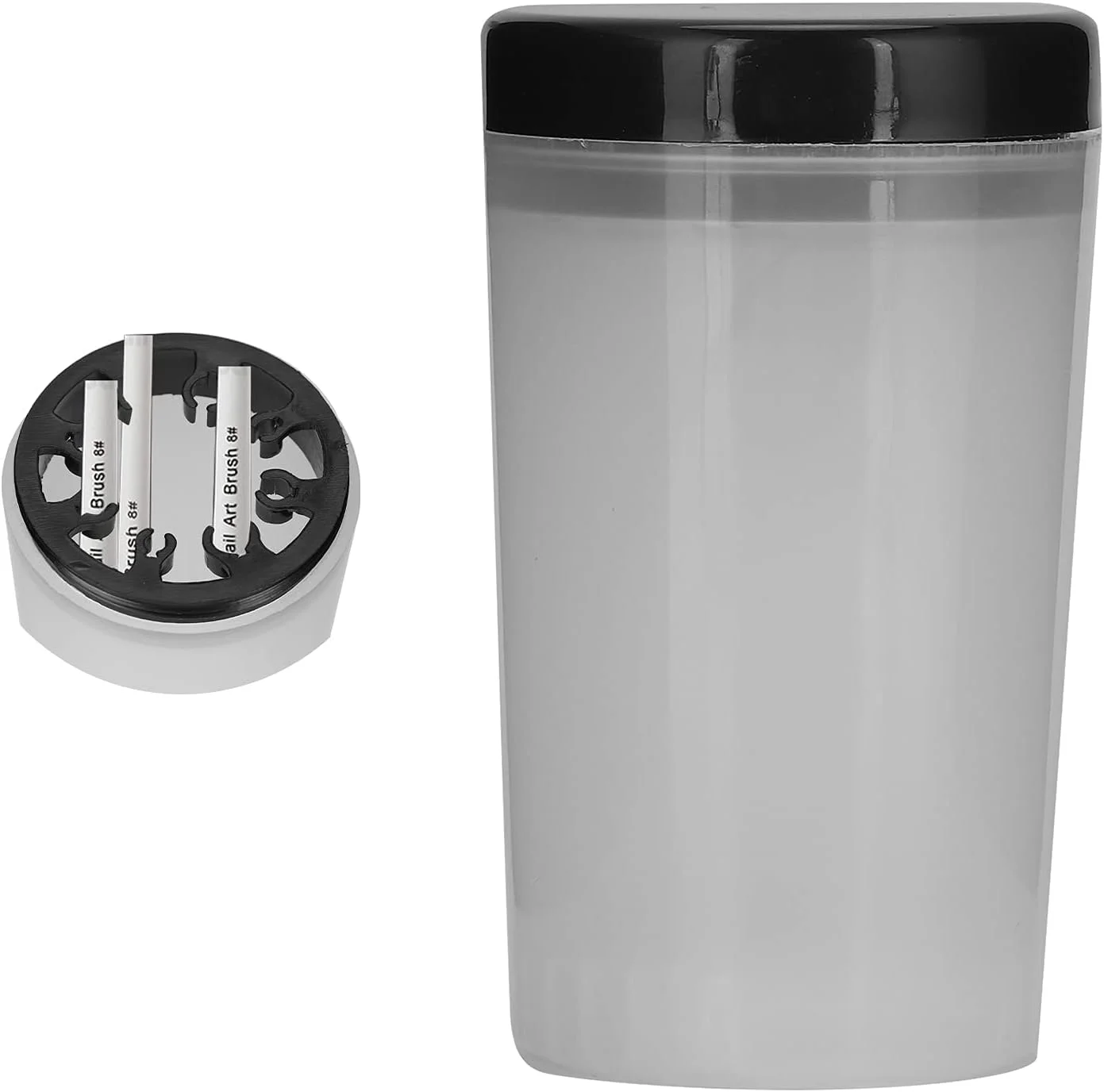 نگهدارنده برس طراحی ناخن، فنجان پاک کننده، سطل شستشوی برس طراحی ناخن، فنجان شفاف پاک کننده لاک ژل با شکاف برس برای سالن ناخن