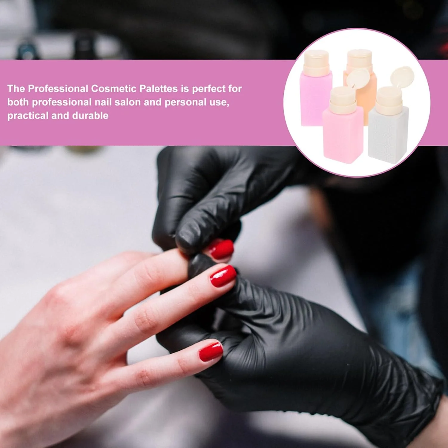 ظرف پمپ دار خالی هلویان، 4 عدد، ظرف پخش کننده مایع، پخش کننده پمپ لاک پاک کن، محفظه پاک کننده آرایش، بطری های پمپ قابل شارژ برای لاک پاک کن