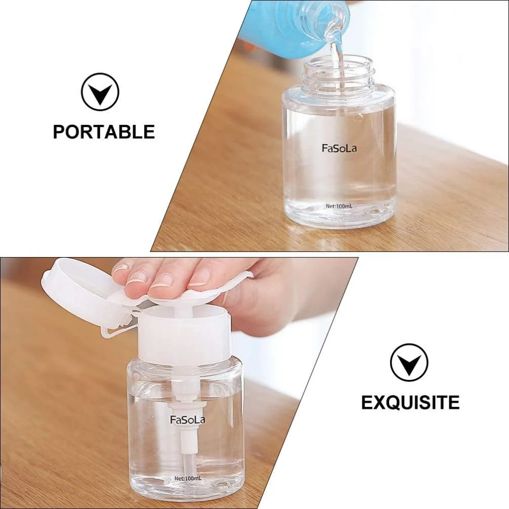 پمپ پخش کننده لاک پاک کن ناخن، بطری فشاری برای پاک کننده لاک ناخن، ظرف مایع پاک کننده برای استفاده در خانه و فروشگاه، 5 عدد