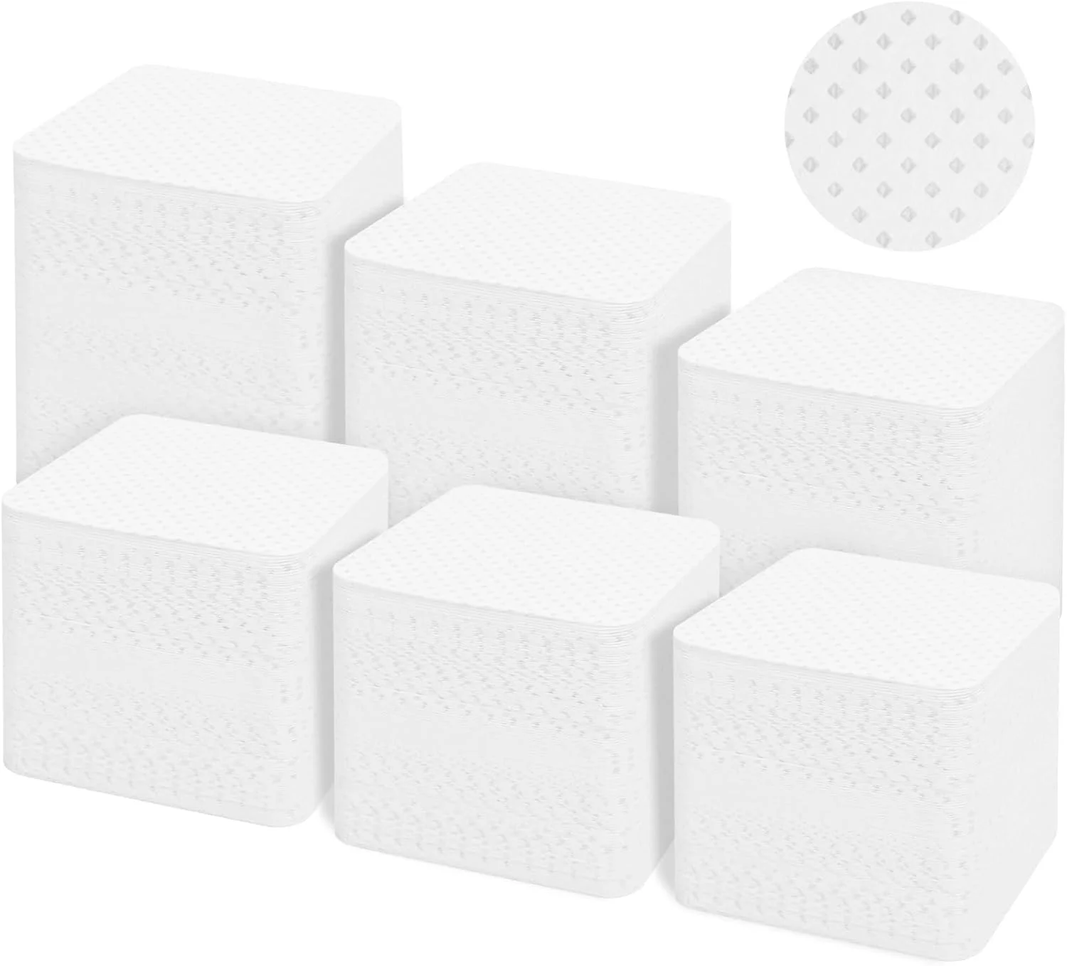 پدهای پاک کننده لاک ناخن، پدهای تمیز کننده چسب بدون پرز پارچه نبافته لوازم سالن زیبایی (600 عدد، سفید)