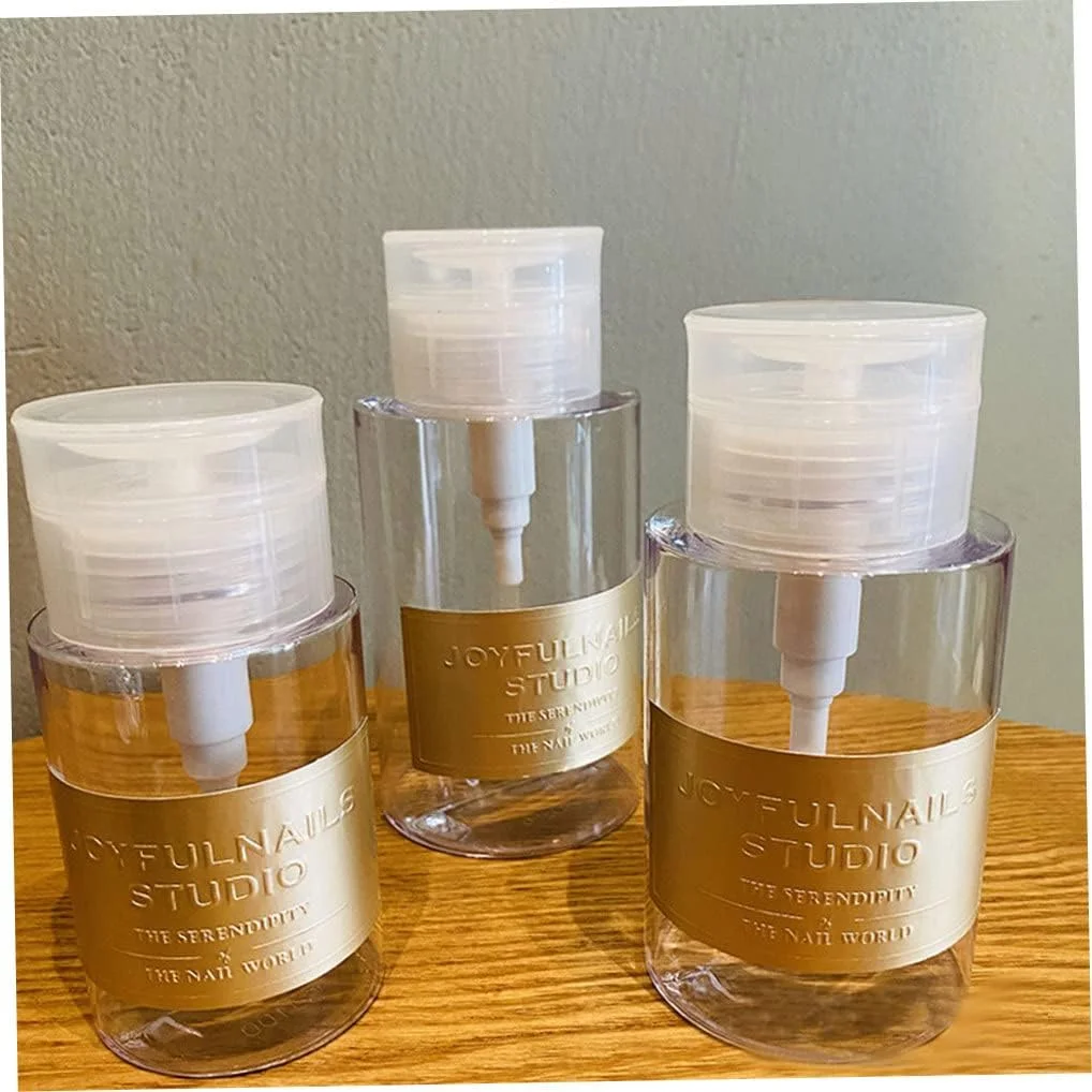 ظرف پمپ دار لاک پاک کن، بطری فشاری تمیز کننده مایع شفاف 200 میلی لیتر، ابزار مانیکور