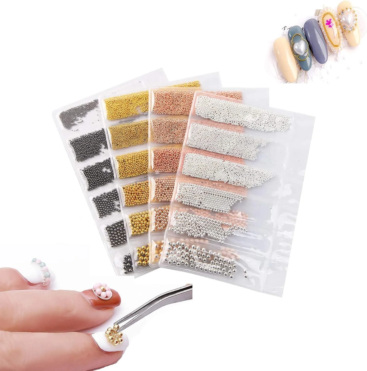 مهره های خاویاری ناخن سه بعدی Azonee برای طراحی ناخن، مهره های فلزی مینی توپی ناخن طلایی نقره ای رزگلد، گل میخ های ناخن DIY لوازم جانبی تزئینات چند سایز 4 بسته 4 رنگ مهره های خاویاری ناخن سه بعدی Azonee برای طراحی ناخن، مهره های فلزی مینی توپی ناخن طلایی نقره ای رزگلد، گل میخ های ناخن DIY لوازم جانبی تزئینات چند سایز 4 بسته 4 رنگ