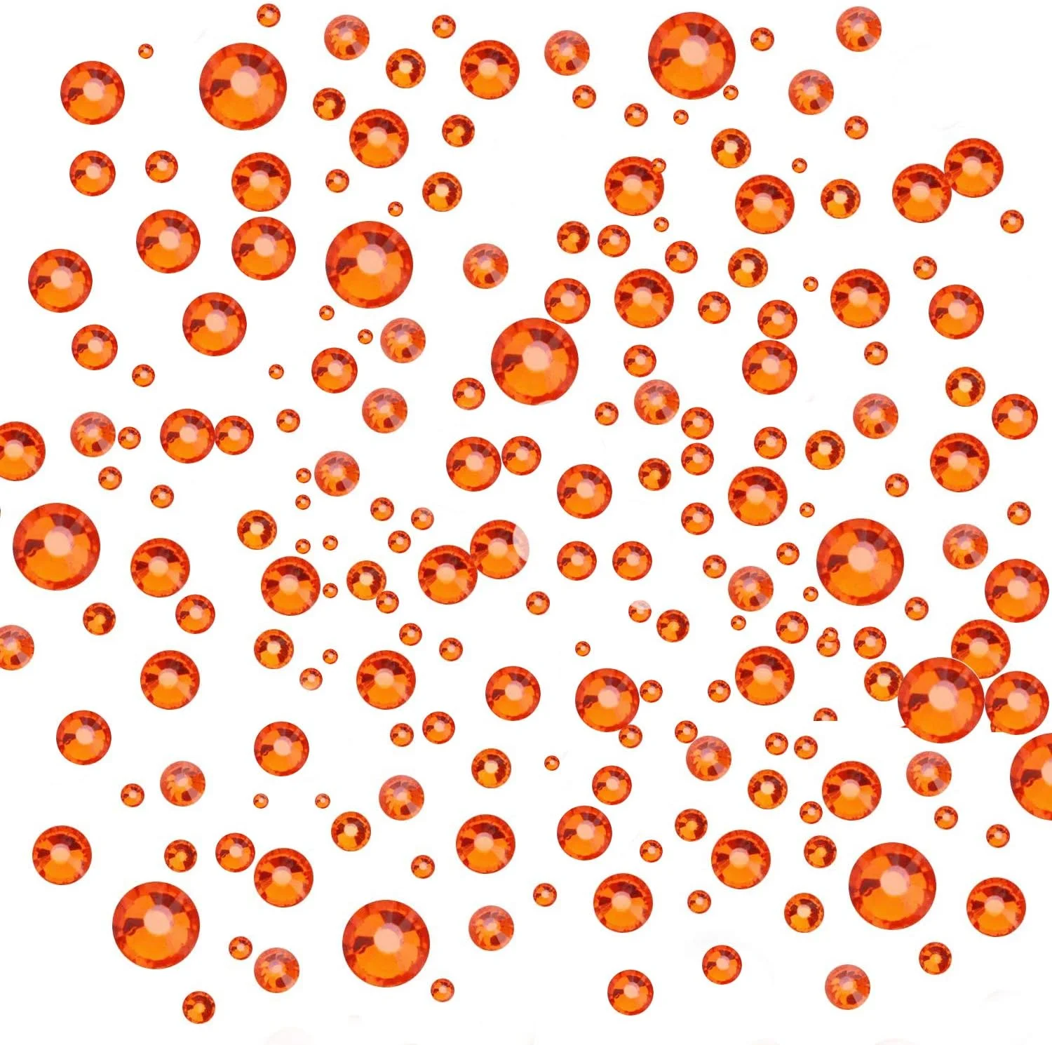 مهره های تزئینی 4300 عددی با پشت صاف برای طراحی ناخن، مهره های گرد در 6 سایز (2-6.5 میلی متر) به همراه جعبه سازمان دهنده، قلم برداشتن نگین برای تزئینات تلفن، صنایع دستی و DIY (نارنجی)