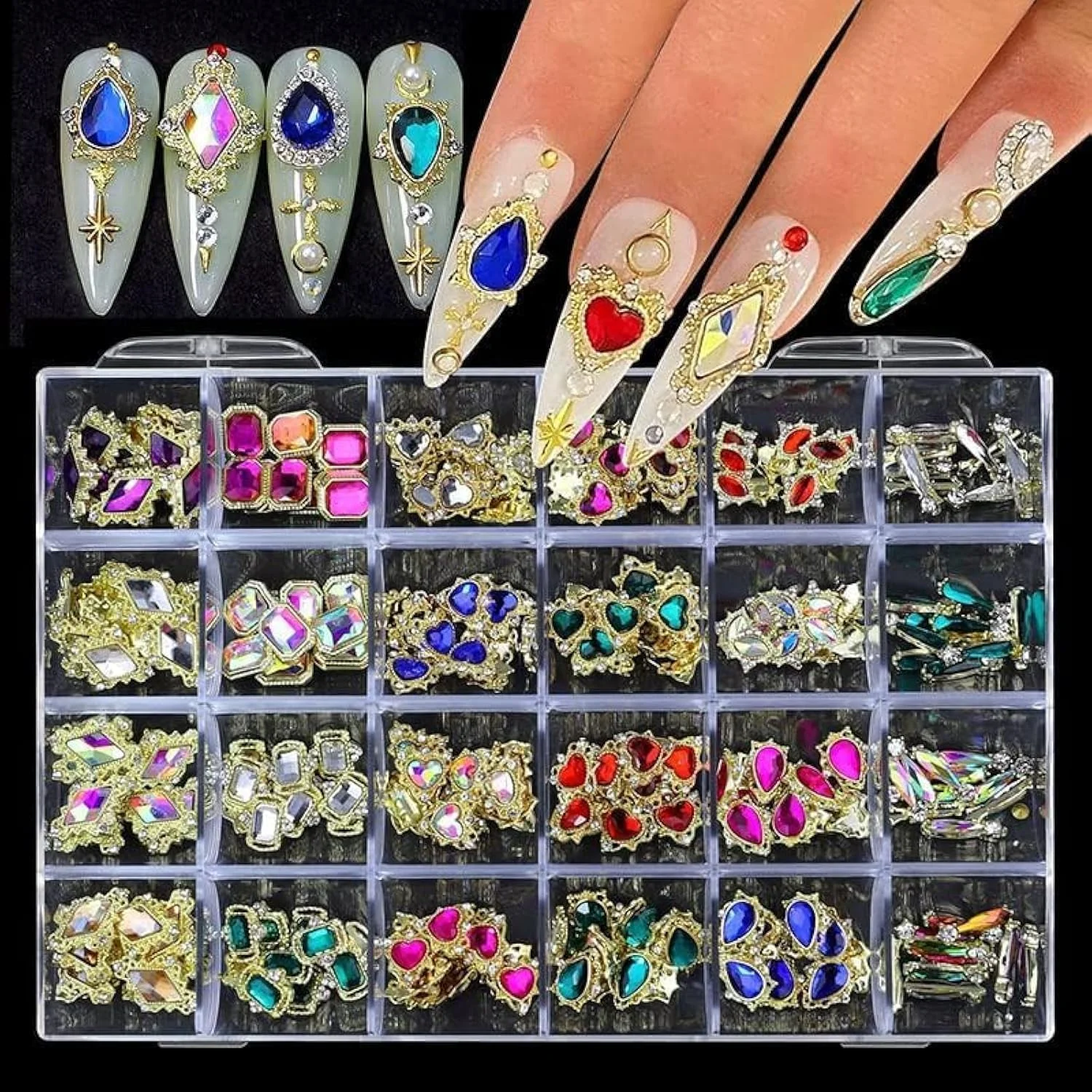 نگین های ناخن Azonee برای ناخن های اکریلیک، کیت نگین های طراحی ناخن، مهره های گرد، کریستال های تخت، اشکال چندگانه، شیشه سه بعدی با مهره های گرد تخت، جواهرات سنگ قیمتی برای هنر ناخن و صنایع دستی DIY نگین های ناخن Azonee برای ناخن های اکریلیک، کیت نگین های طراحی ناخن، مهره های گرد، کریستال های تخت، اشکال چندگانه، شیشه سه بعدی با مهره های گرد تخت، جواهرات سنگ قیمتی برای هنر ناخن و صنایع دستی DIY