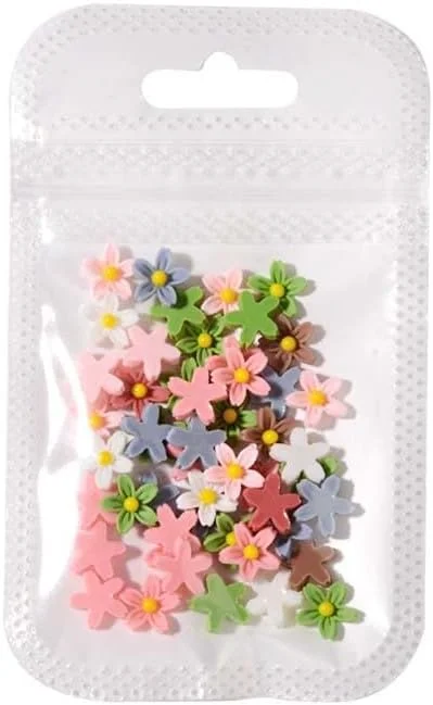 نگین های سه بعدی طراحی ناخن، زیورآلات کیوت و شفاف رزینی برای طراحی ناخن (C)