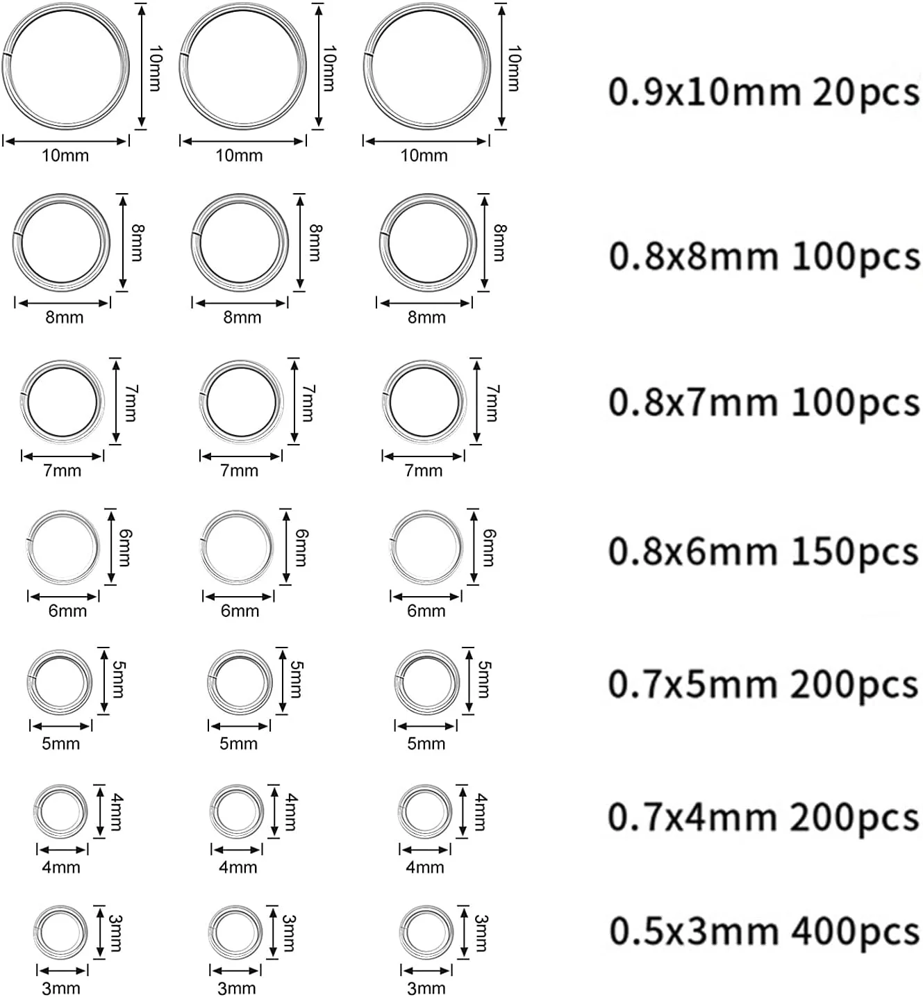 DANNEASY 1070 عدد آویز نگین ناخن، ابزار سوراخ کننده، مته دستی، آویزهای سوراخ کننده ناخن، حلقه های اتصال، لوازم جانبی ناخن، حلقه اتصال برای ساخت جواهرات و لوازم طراحی ناخن (نقره ای)