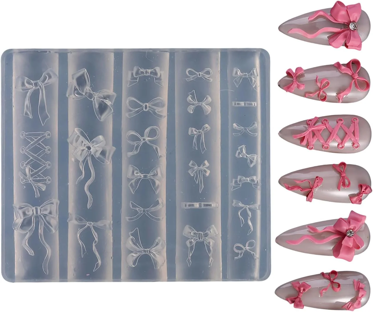 قالب سیلیکونی طرح پاپیون برای طراحی ناخن، قالب برجسته و منحصر به فرد لوازم جانبی ناخن، ابزار کاربردی برای طراحی برجسته ناخن