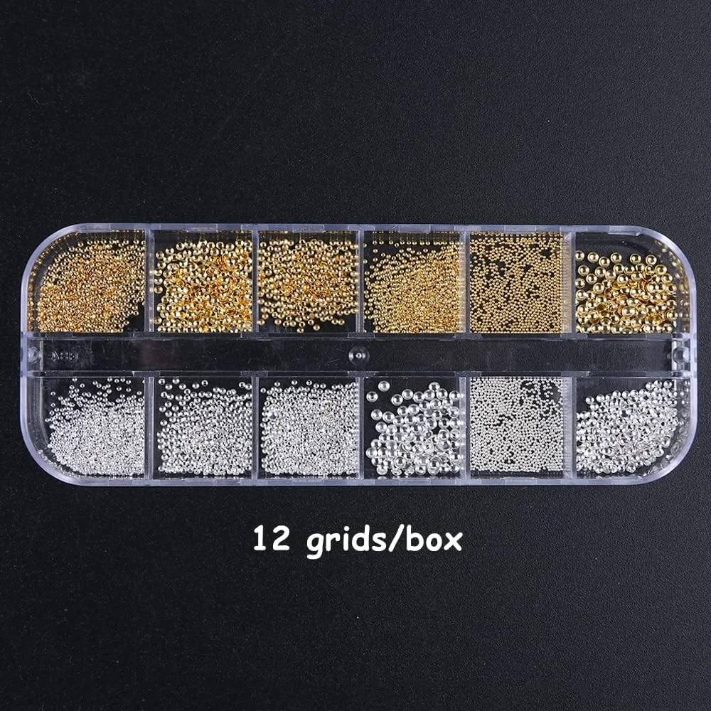 نگین های فلزی سه بعدی طراحی ناخن، مهره های خاویاری ریز طلایی، گل میخ های ناخن برای زنان، جواهرات طراحی ناخن پرچ، کریستال پیکسی برای ناخن، کیت سنگ های بدلیجات، لوازم حرفه ای مانیکور (مهره)