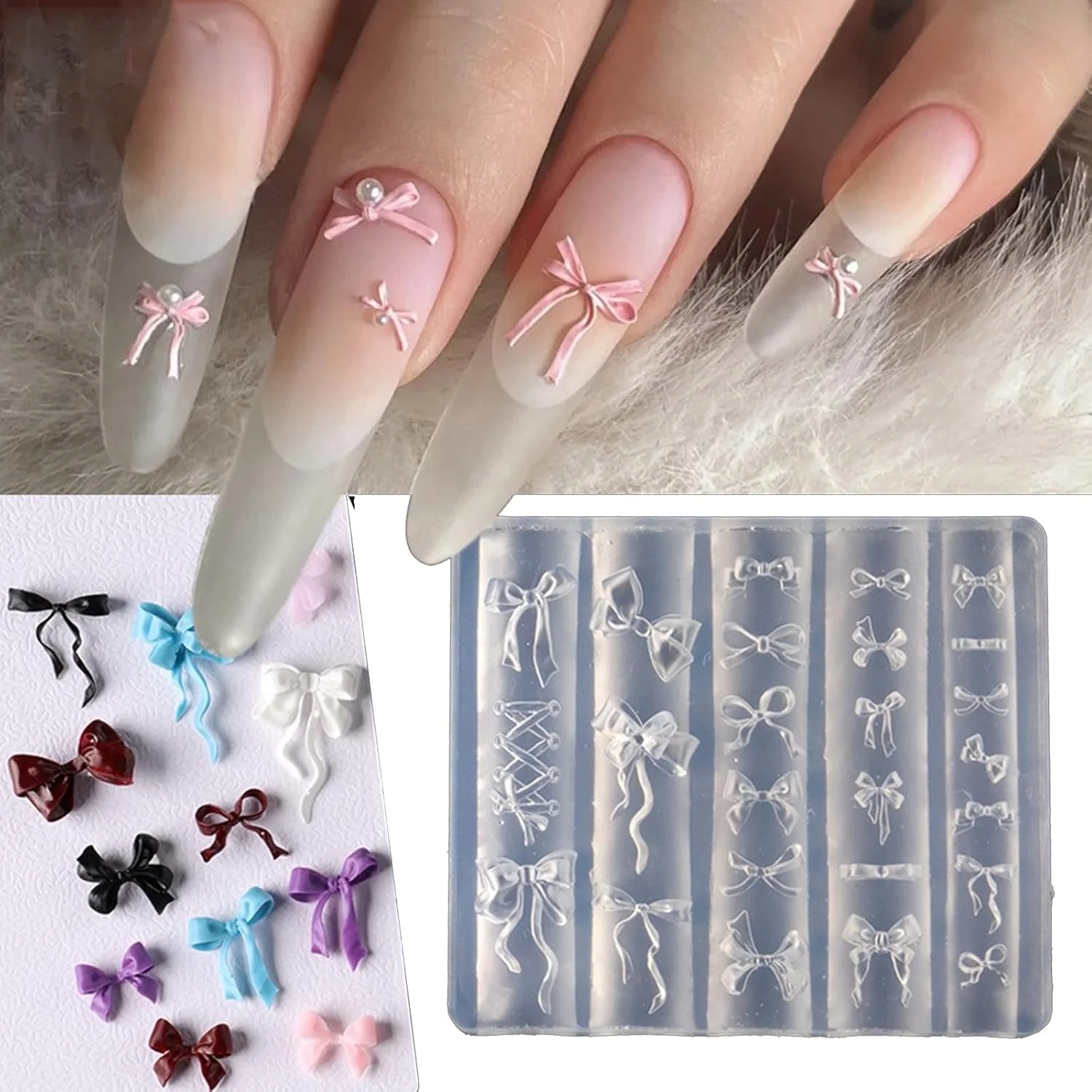 ست سیلیکونی پاپیونی شیک برای ساخت زیورآلات هنری ناخن و لوازم پروژه های شخصی سازی شده، ابزار کاردستی برای استفاده روزانه