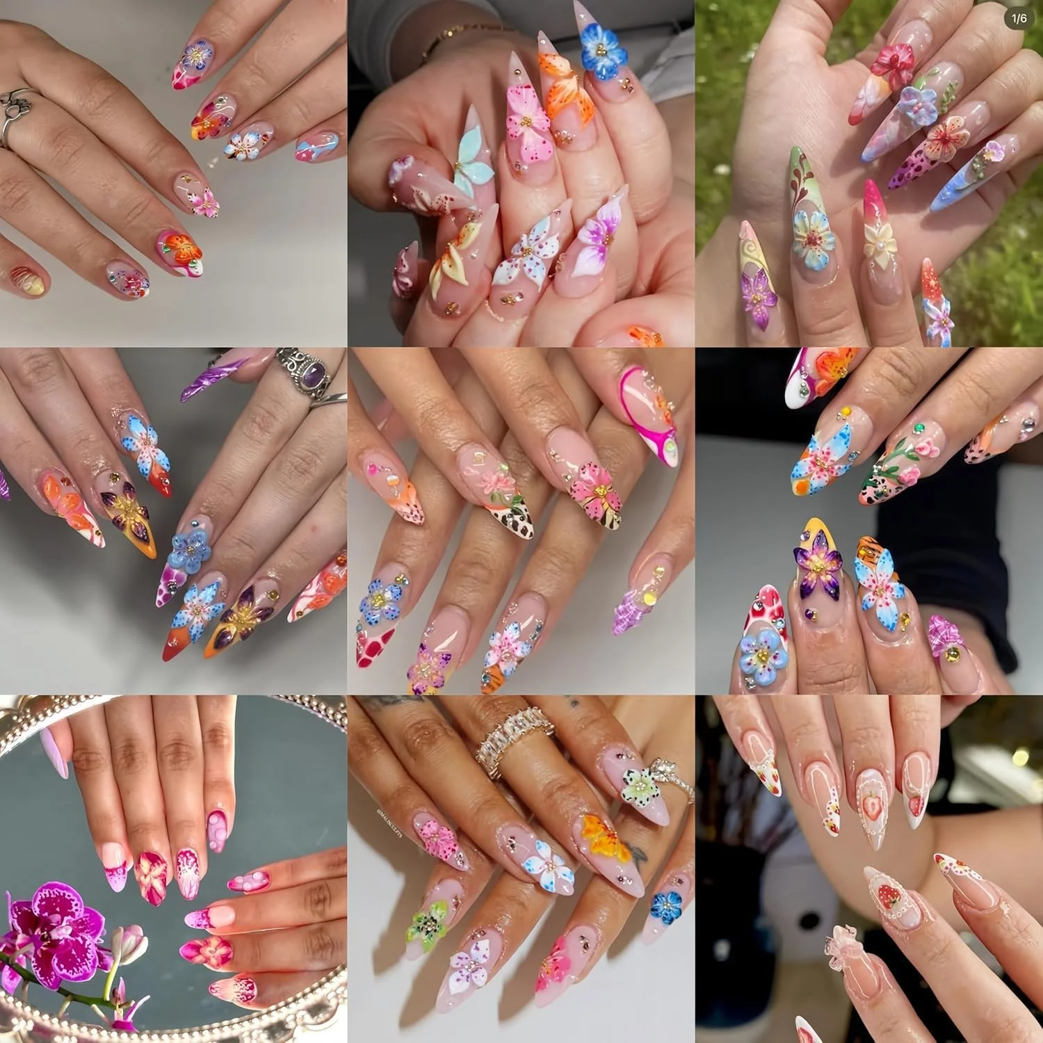 100 عدد نگین ناخن طرح گل ختمی سه بعدی، سنگ های تزئینی رنگارنگ برای طراحی ناخن تابستانی، جواهرات کوچک هاوایی برای خانم ها، لوازم جانبی تزئین ناخن