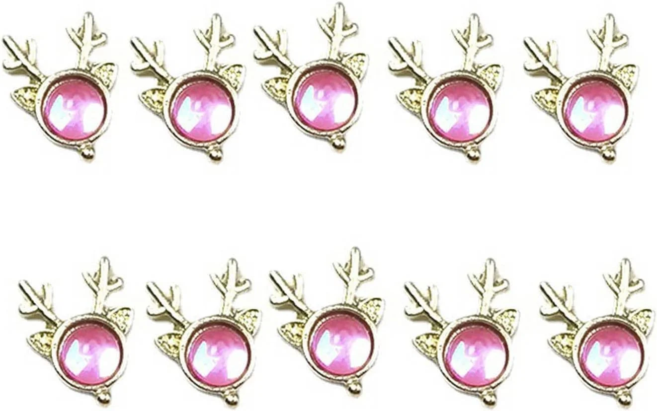 تزئینات ناخن، طراحی نفیس ناخن، پشت صاف، نگین های بدلیجات شاخ گوزن، لوازم جانبی مانیکور هنر ناخن I