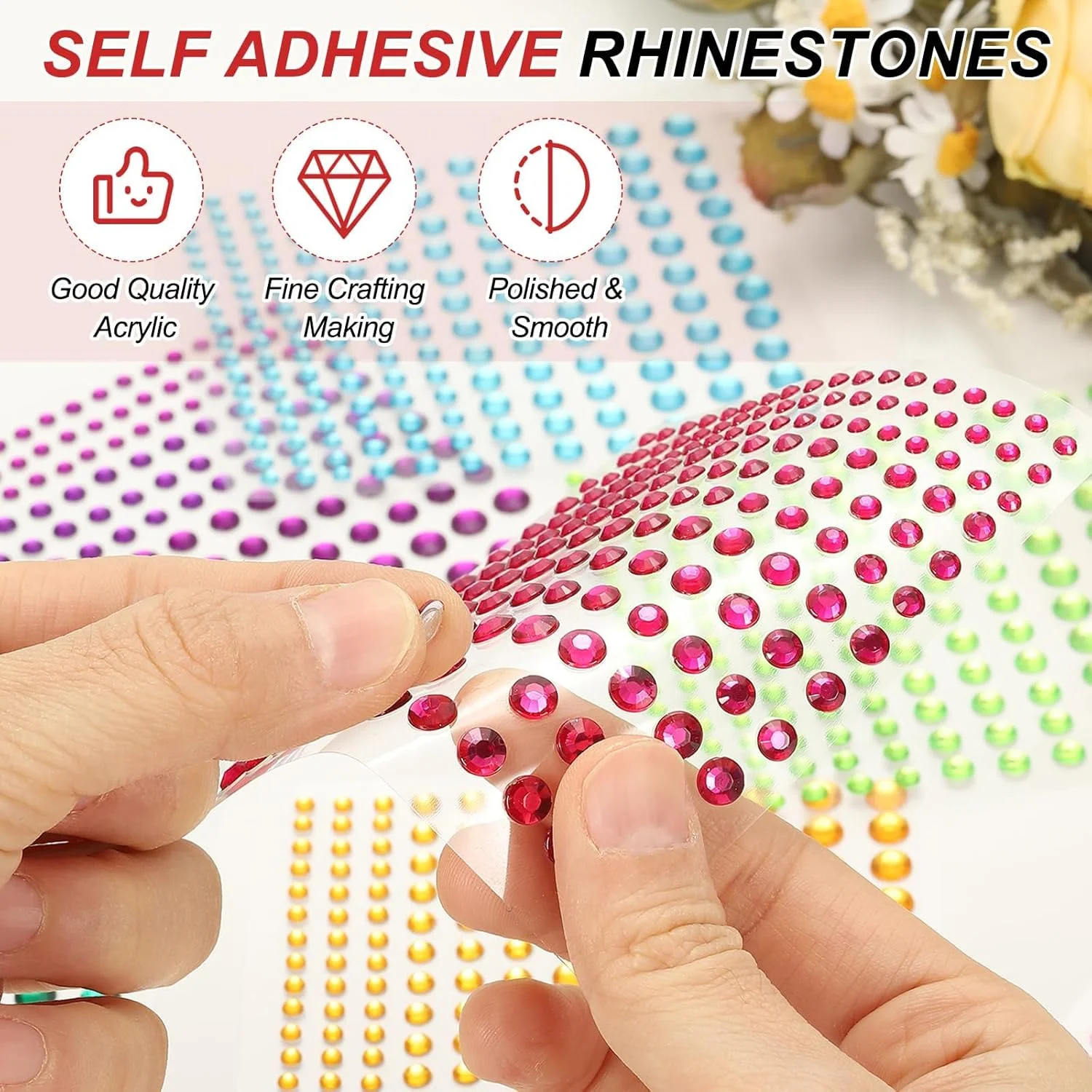 پک 660 عددی استیکر نگین اکریلیک PATIKIL، 4 سایز، 3/4/5/6 میلی متر، سنگ های تزئینی خود چسب، جواهرات براق برای طراحی ناخن، کاردستی، لباس، آرایش DIY، مهمانی، طلایی روشن