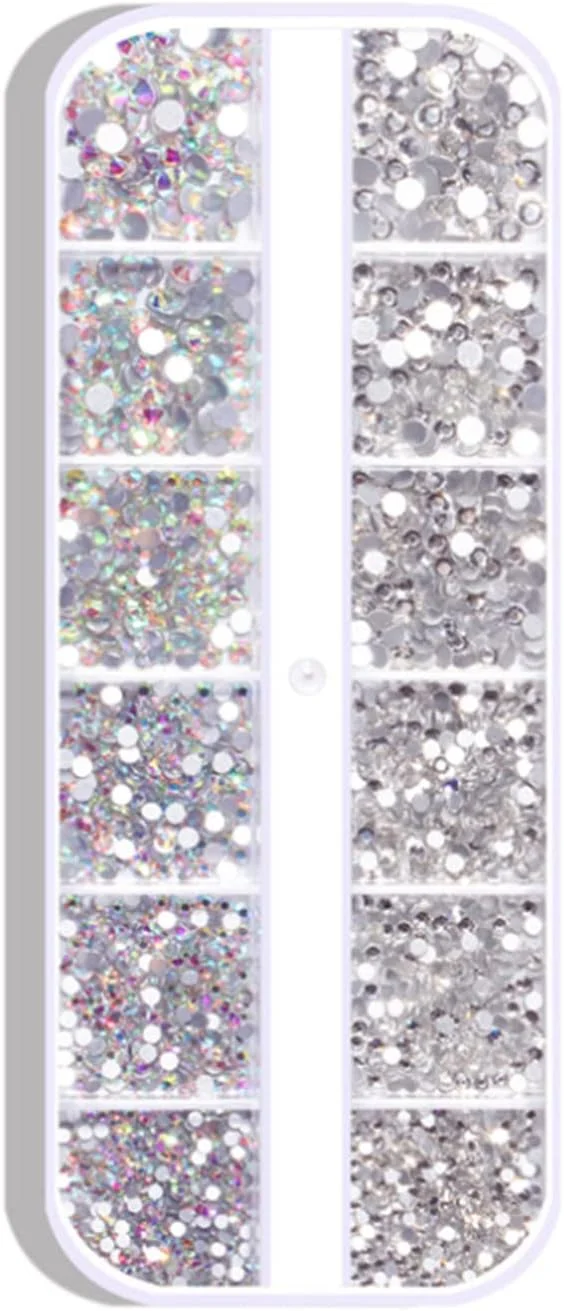 پپیسکی 1800 عدد نگین تزئینی ناخن، سنگ های تزئینی کریستالی AB در 6 سایز (1.6-4 میلی متر)، شیشه ای گرد و تخت، پولک های درخشان الماس، سنگ های قیمتی برای ساخت جواهرات سه بعدی پپیسکی 1800 عدد نگین تزئینی ناخن، سنگ های تزئینی کریستالی AB در 6 سایز (1.6-4 میلی متر)، شیشه ای گرد و تخت، پولک های درخشان الماس، سنگ های قیمتی برای ساخت جواهرات سه بعدی