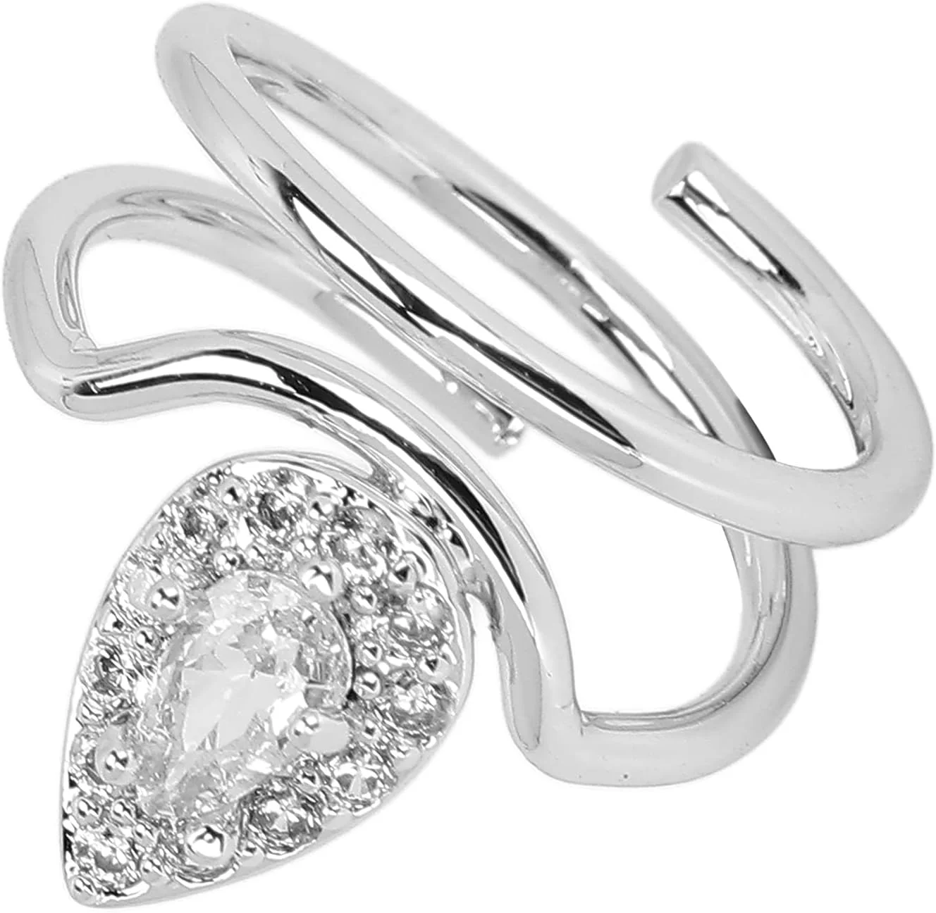 حلقه های نگین دار ناخن - جواهرات نوک انگشت برای تزئین هنر ناخن - هدیه روز ولنتاین برای زنان (پلاتین)، مسی