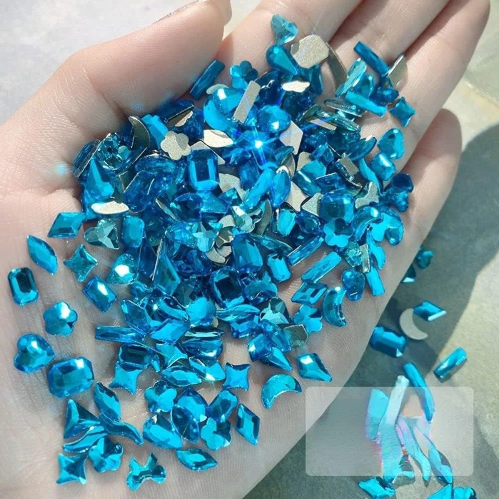 ۱۰۰ عدد نگین ناخن سبز، کریستال های تخت با پشت صاف، جواهرات طراحی ناخن سه بعدی با اشکال خاص (آبی) ۱۰۰ عدد نگین ناخن سبز، کریستال های تخت با پشت صاف، جواهرات طراحی ناخن سه بعدی با اشکال خاص (آبی)