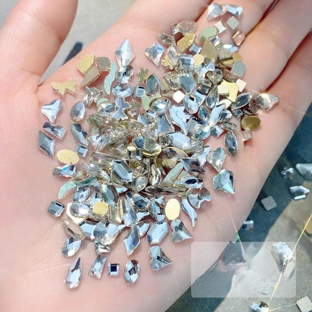 100 عدد نگین ناخن سبز، کریستال های جواهر پشت صاف آبی رنگ با اشکال خاص، زیورآلات طراحی ناخن سه بعدی، تزئینات ناخن DIY (شفاف) 100 عدد نگین ناخن سبز، کریستال های جواهر پشت صاف آبی رنگ با اشکال خاص، زیورآلات طراحی ناخن سه بعدی، تزئینات ناخن DIY (شفاف)