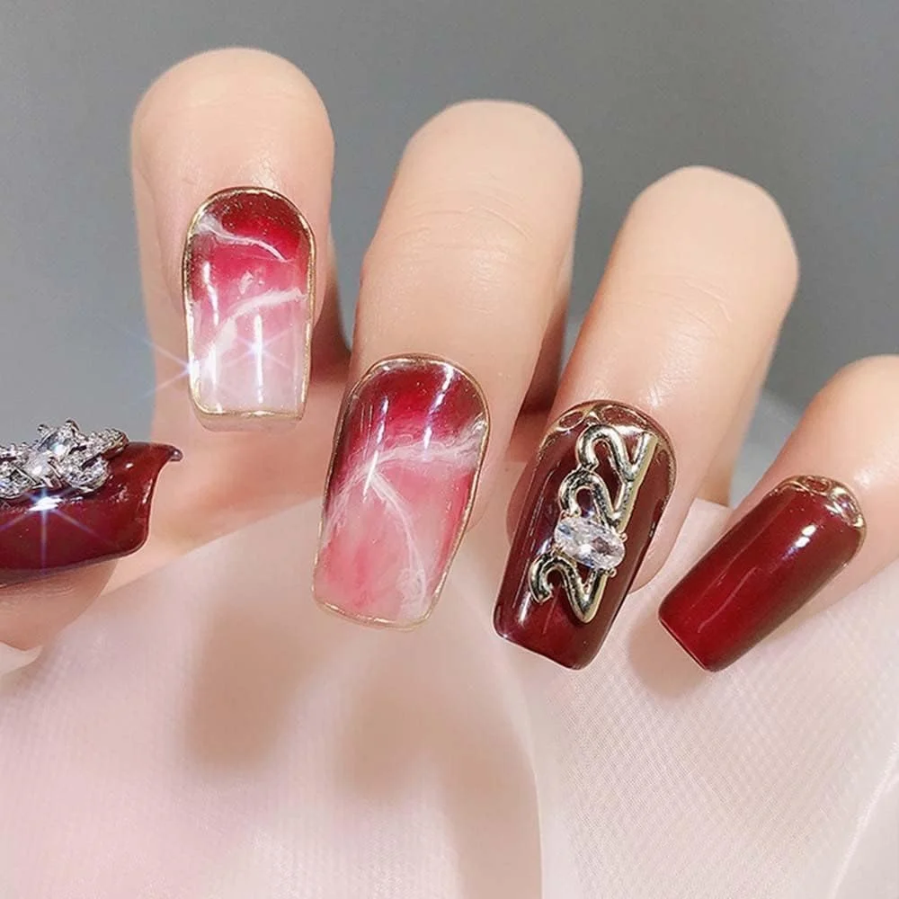 نگین ناخن سه بعدی 2022، تزیین ناخن لوکس زیرکون سال 2022، لوازم جانبی جواهرات ناخن (4)