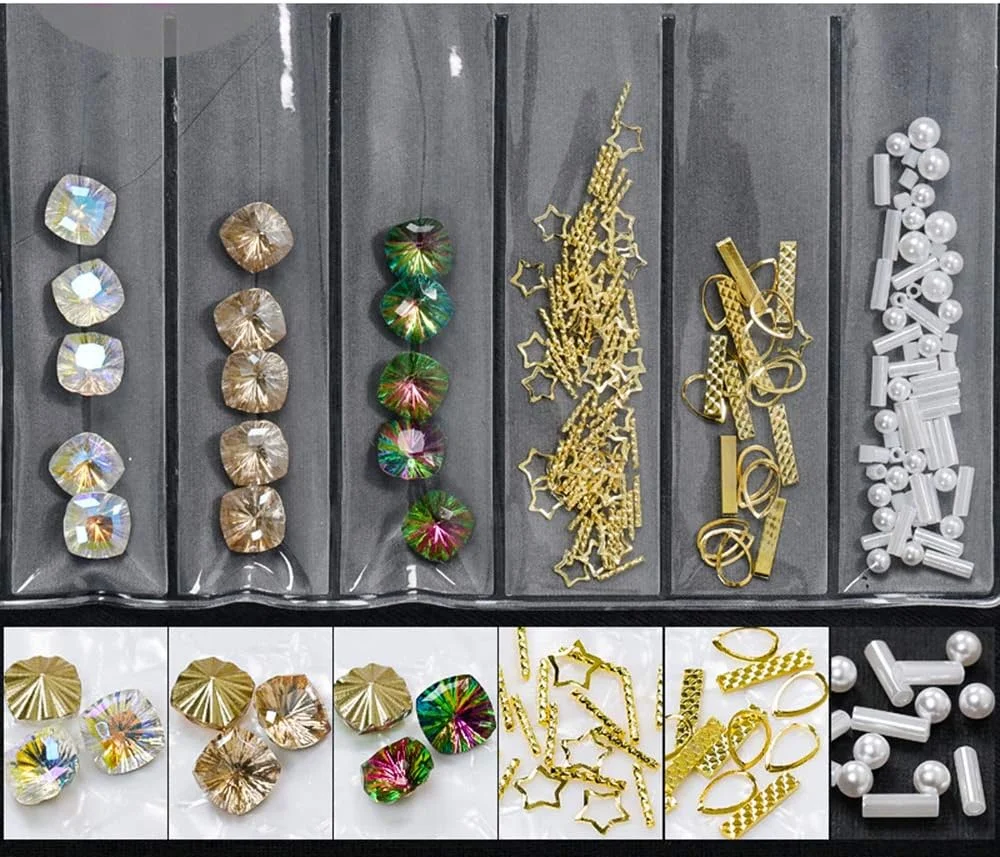 نگین ناخن آلیاژی/سنگ‌دانه/صدفی، گل‌های رزینی، جواهرات هنری ناخن DIY، گل‌های اکریلیک، تزئینات گل میخ هنری ناخن برای زنان و دختران (3 عدد)