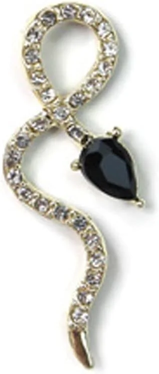 نگین ناخن طرح مار طلایی نقره ای، زیورآلات طراحی ناخن، لوازم جانبی DIY طرح مار با نگین (A4، طلایی)