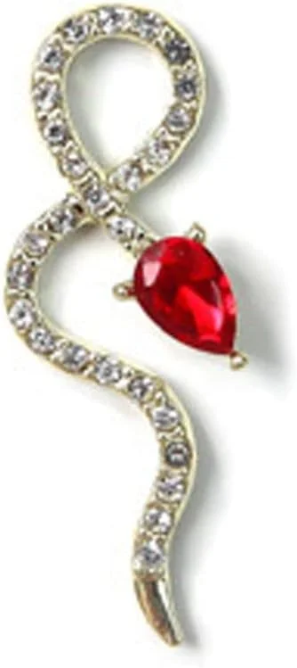 نگین های طرح مار برای ناخن، زیورآلات طلایی و نقره ای برای طراحی ناخن، لوازم جانبی DIY، آویزهای طرح مار با نگین (A3، طلایی)