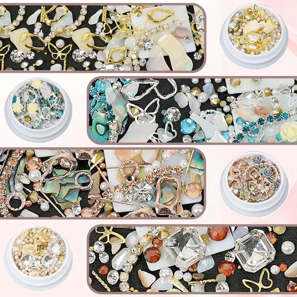 نگین های طراحی ناخن، مجموعه نگین های سه بعدی طراحی ناخن، نگین های درخشان ترکیبی، اشکال مختلف، الماس های فلزی طراحی ناخن، مروارید، جواهرات کریستالی برای دختران و زنان، کیت تزئینات صنایع دستی طراحی ناخن DIY نگین های طراحی ناخن، مجموعه نگین های سه بعدی طراحی ناخن، نگین های درخشان ترکیبی، اشکال مختلف، الماس های فلزی طراحی ناخن، مروارید، جواهرات کریستالی برای دختران و زنان، کیت تزئینات صنایع دستی طراحی ناخن DIY