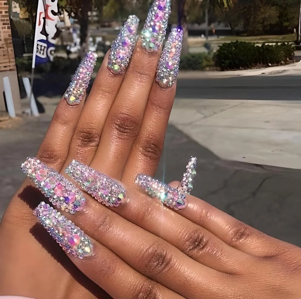 نگین ناخن 140 عددی سولاستا، کریستال AB و کریستال، 6 شکل مختلف برای طراحی ناخن