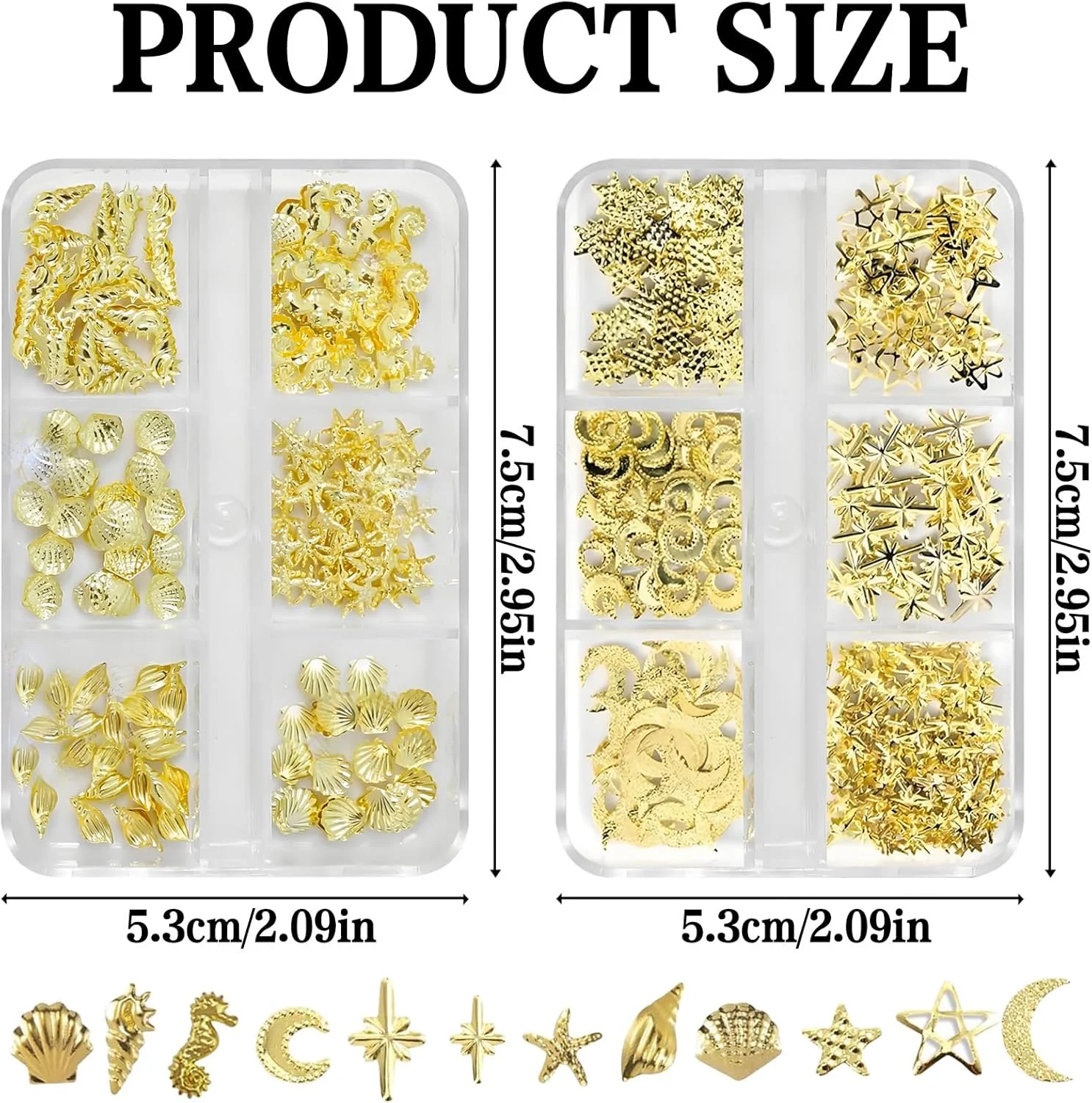 2 جعبه آویز ناخن طلایی طرح ستاره اقیانوس، فلزی، ستاره کوچک، ماه، صدف دریایی، ستاره دریایی، آویزهای سه بعدی تابستانی، جواهرات، تزئینات مانیکور برای لوازم جانبی DIY هنر ناخن 2 جعبه آویز ناخن طلایی طرح ستاره اقیانوس، فلزی، ستاره کوچک، ماه، صدف دریایی، ستاره دریایی، آویزهای سه بعدی تابستانی، جواهرات، تزئینات مانیکور برای لوازم جانبی DIY هنر ناخن