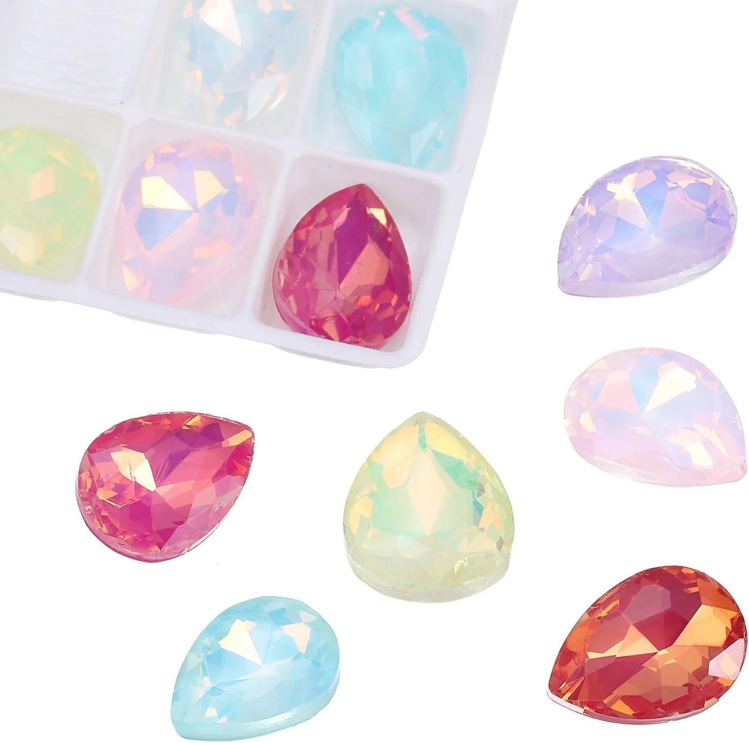 نگین اشکی 18x13 میلیمتری برای ساخت جواهرات و کارهای دستی، مناسب برای ناخن، نگینهای پشتتیز، سنگهای کریستالی برای صنایع دستی، ساخت جواهرات، طراحی ناخن و تزیین کفش، رنگارنگ، 112 عدد نگین اشکی 18x13 میلیمتری برای ساخت جواهرات و کارهای دستی، مناسب برای ناخن، نگینهای پشتتیز، سنگهای کریستالی برای صنایع دستی، ساخت جواهرات، طراحی ناخن و تزیین کفش، رنگارنگ، 112 عدد