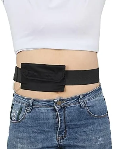 کمربند دیالیز صفاقی آزونی، کمربند قابل تنظیم کاتتر PD برای مردان و زنان، نگهدارنده لوله G، کمربند محافظ با کیف نگهداری برای لوله های تغذیه پزشکی (سایز واحد، مشکی)