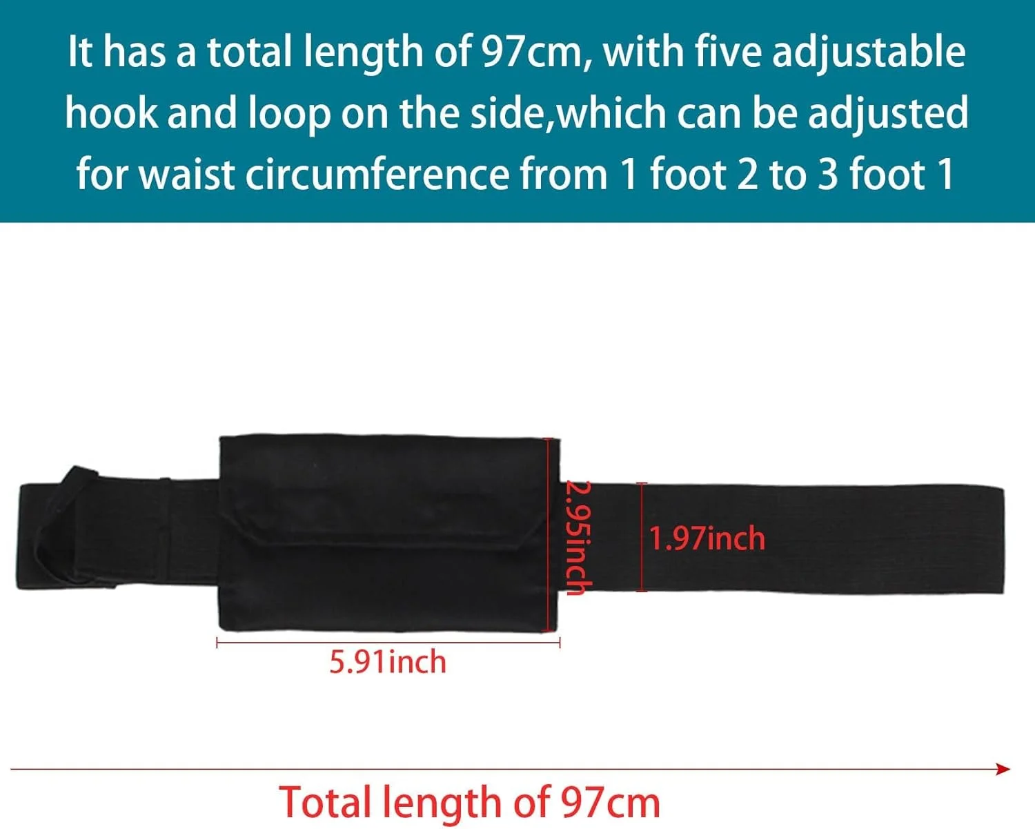 کمربند دیالیز صفاقی آزونی، کمربند قابل تنظیم کاتتر PD برای مردان و زنان، نگهدارنده لوله G، کمربند محافظ با کیف نگهداری برای لوله های تغذیه پزشکی (سایز واحد، مشکی)