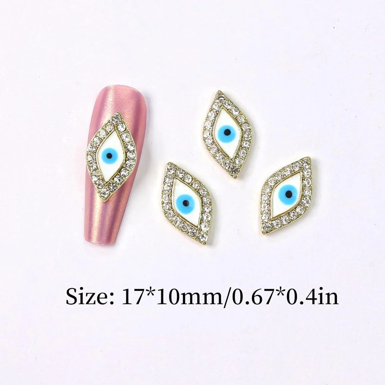 نگهبان ناخن سه بعدی، 10 عدد نگین ناخن طرح چشم، آلیاژ الماس کریستالی براق برای طراحی تزئینی ناخن و ساخت جواهرات نگهبان ناخن سه بعدی، 10 عدد نگین ناخن طرح چشم، آلیاژ الماس کریستالی براق برای طراحی تزئینی ناخن و ساخت جواهرات