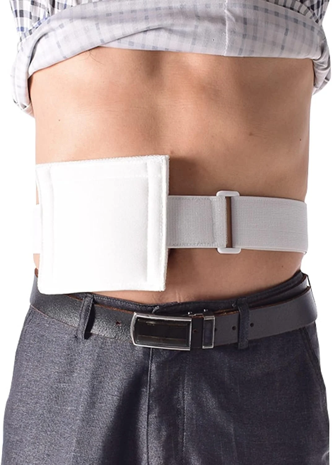 کمربند دیالیز صفاقی آزونی، محافظ نخی قابل تنظیم با شکاف و کیسه برای لوله پگ ایمن، نگهدارنده کاتتر دیالیز صفاقی تنفسی و راحت (سایز آزاد، سفید)