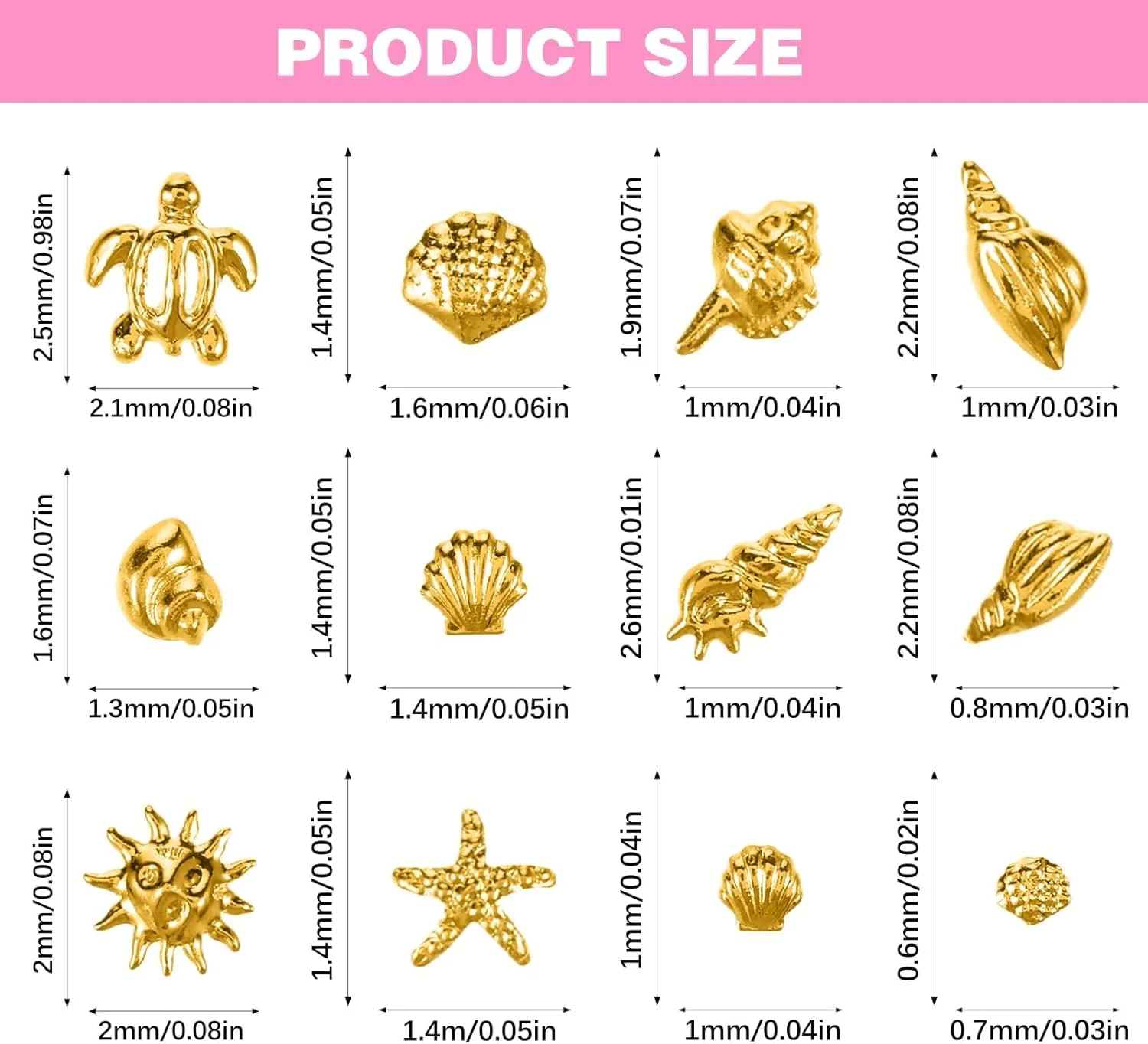 نگین ناخن تزویق، طرح ستاره دریایی و صدف، آلیاژ پرچ گل میخ، جواهرات فلزی سه بعدی برای طراحی ناخن، لوازم جانبی ناخن (12 مدل - اقیانوس) نگین ناخن تزویق، طرح ستاره دریایی و صدف، آلیاژ پرچ گل میخ، جواهرات فلزی سه بعدی برای طراحی ناخن، لوازم جانبی ناخن (12 مدل - اقیانوس)