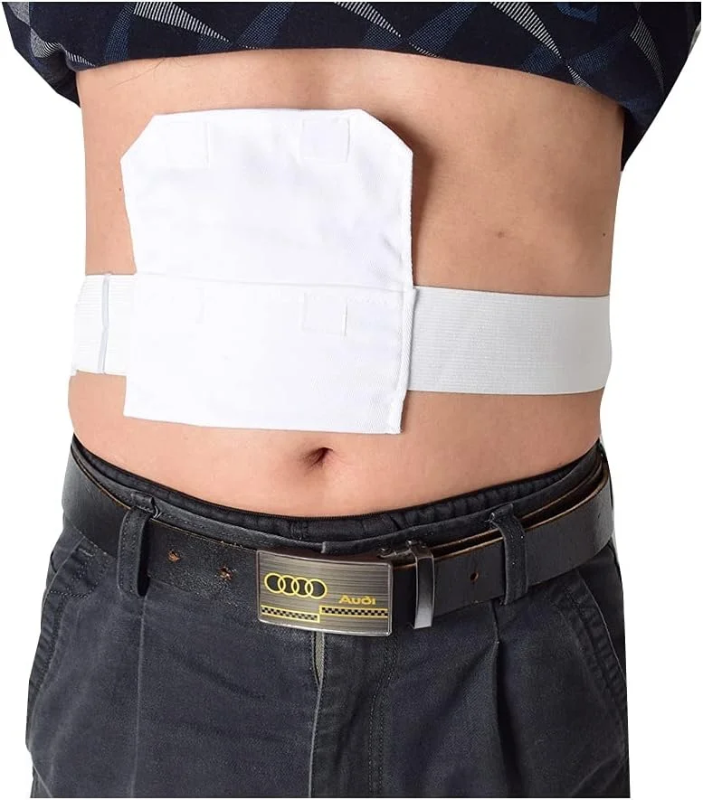 نگهدارنده لوله G، کمربند لوله تغذیه، نگهدارنده کاتتر لوله های G، دیالیز صفاقی، گاستروستومی، کیف پوشش لوازم لوله PEG، تخلیه، تثبیت شکمی، کمربند پرستاری پزشکی (سفید)