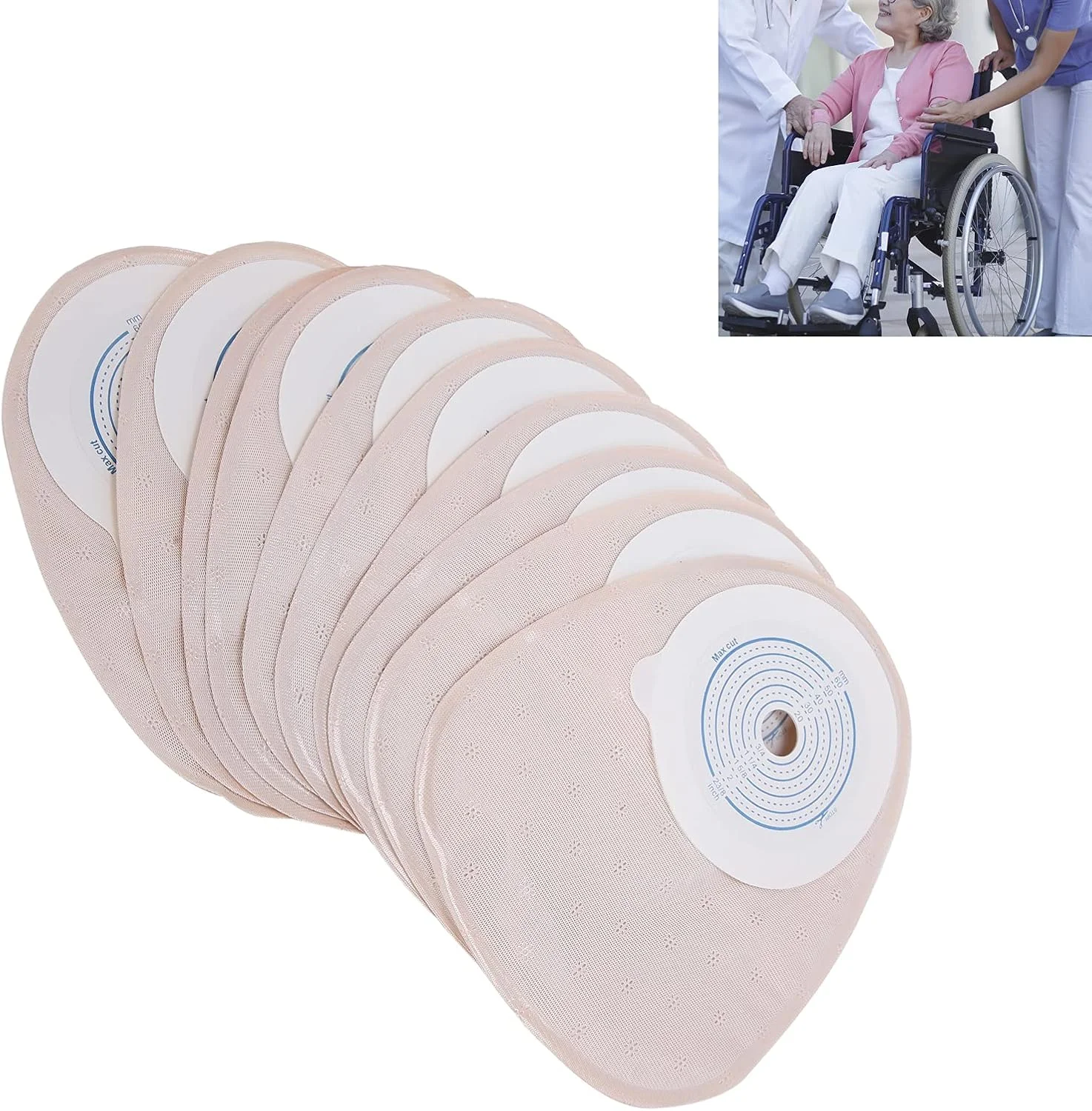 کیسه کلستومی یکبار مصرف یک تکه کیسه استومی بسته، لوازم کیسه کلستومی کیسه تخلیه پزشکی، کیسه ایلئوستومی استومی (10 عدد)