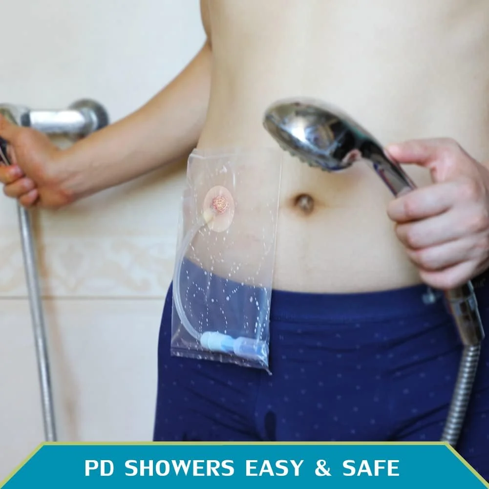 محافظ ضد آب کاتتر دیالیز صفاقی، کاور کیسه دوش برای لوازم لوله تغذیه پگ کمربند دیالیز صفاقی لوله G لوازم جانبی خط PICC قفسه سینه مردان و زنان بزرگسال (بسته 50 عددی)