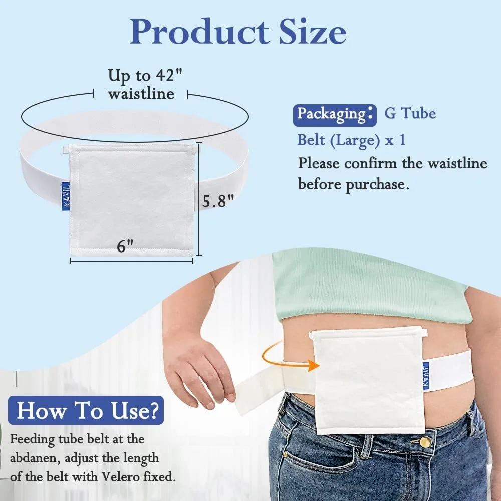 نگهدارنده لوله تغذیه، لوازم جانبی دیالیز صفاقی، نگهدارنده لوله پگ، کمربند پزشکی برای بزرگسالان و کودکان (بژ) (سفید)