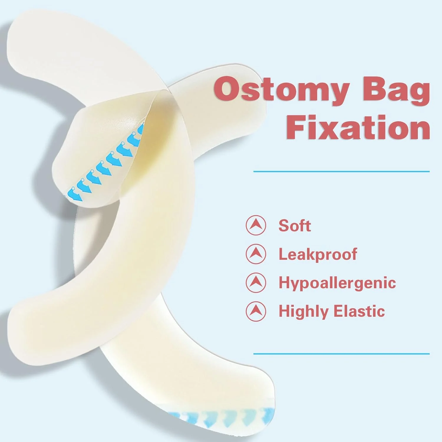 40 عدد نوار محافظ استومی، هیدروکلوئید طبی، لوازم استومی، نوار چسب الاستیک محافظ برای کیسه کولوستومی، کیسه یورستومی، کیسه ایلئوستومی
